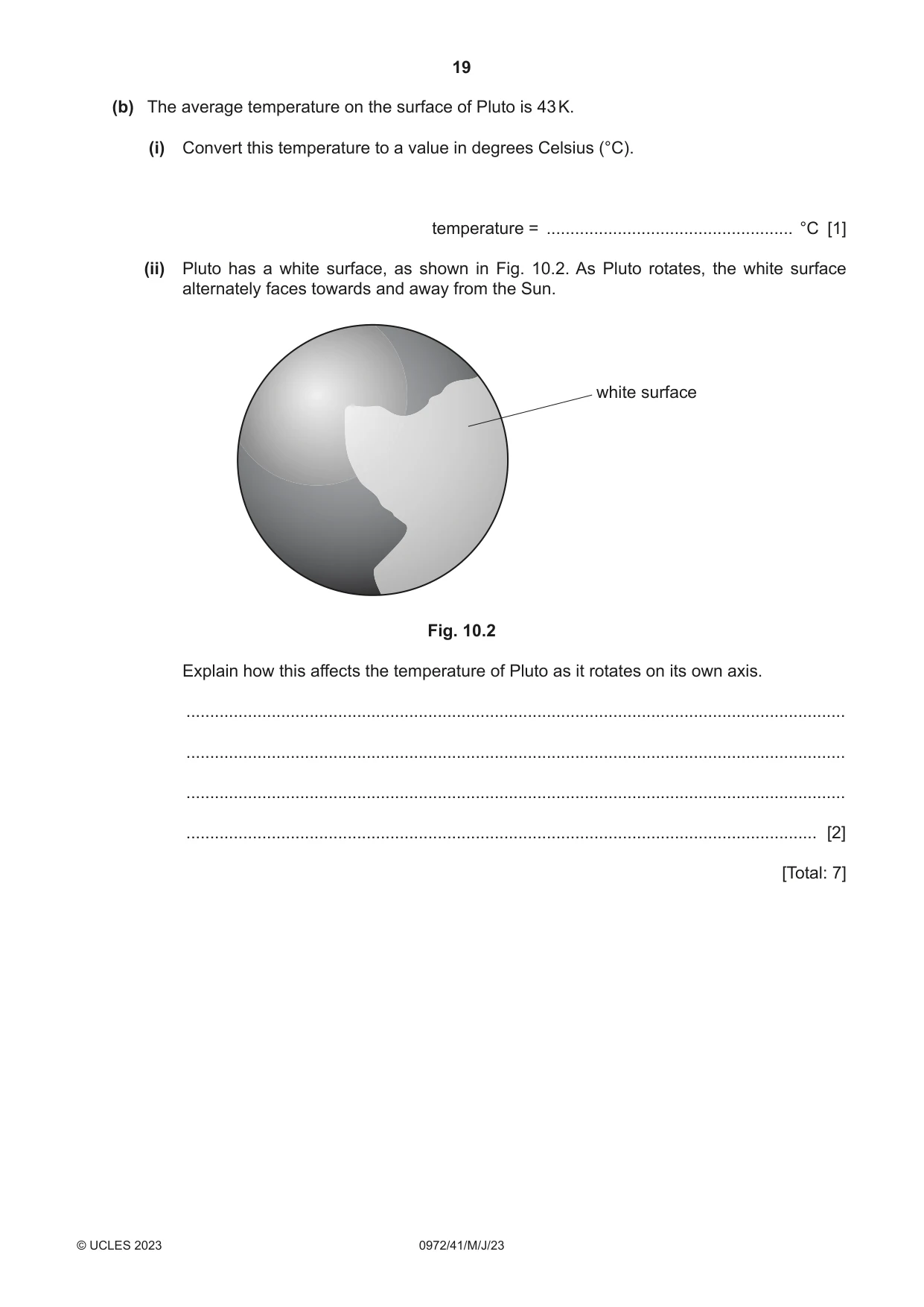 Cambridge IGCSE Physics (9-1) 0972 2023 May/June Paper 4 · Variant 1 question paper, page 19 of 20