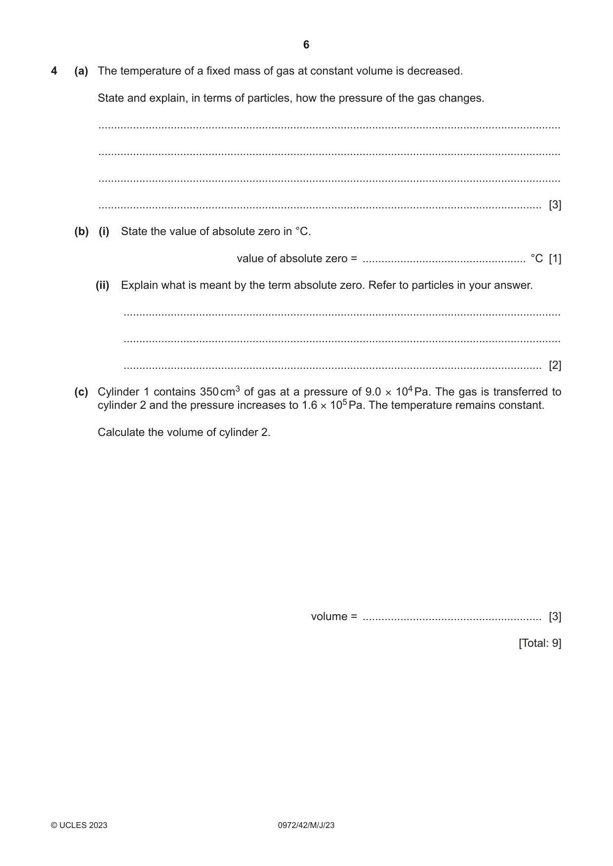 Cambridge IGCSE Physics (9-1) 0972 2023 May/June Paper 4 · Variant 2 question paper, page 6 of 16
