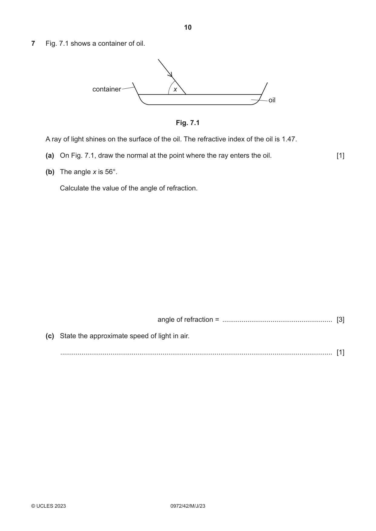 Cambridge IGCSE Physics (9-1) 0972 2023 May/June Paper 4 · Variant 2 question paper, page 10 of 16