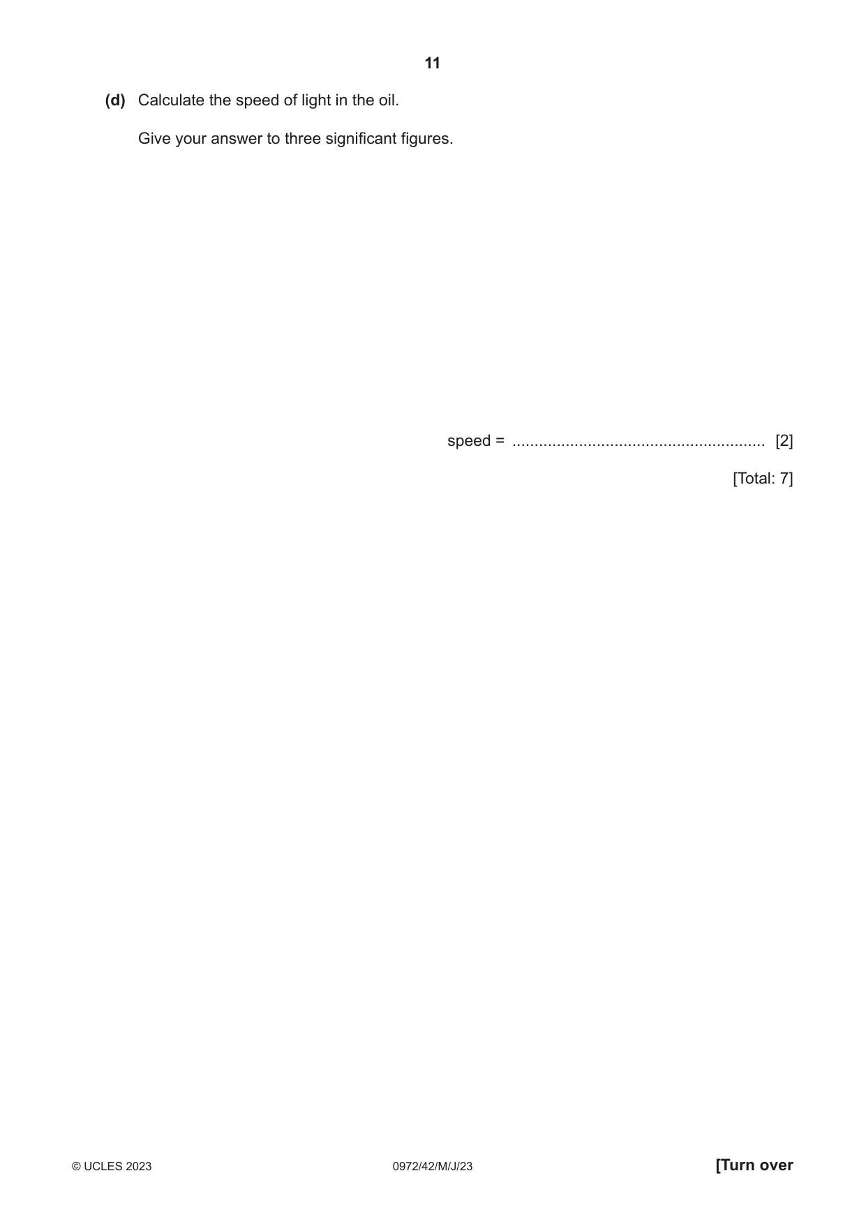 Cambridge IGCSE Physics (9-1) 0972 2023 May/June Paper 4 · Variant 2 question paper, page 11 of 16