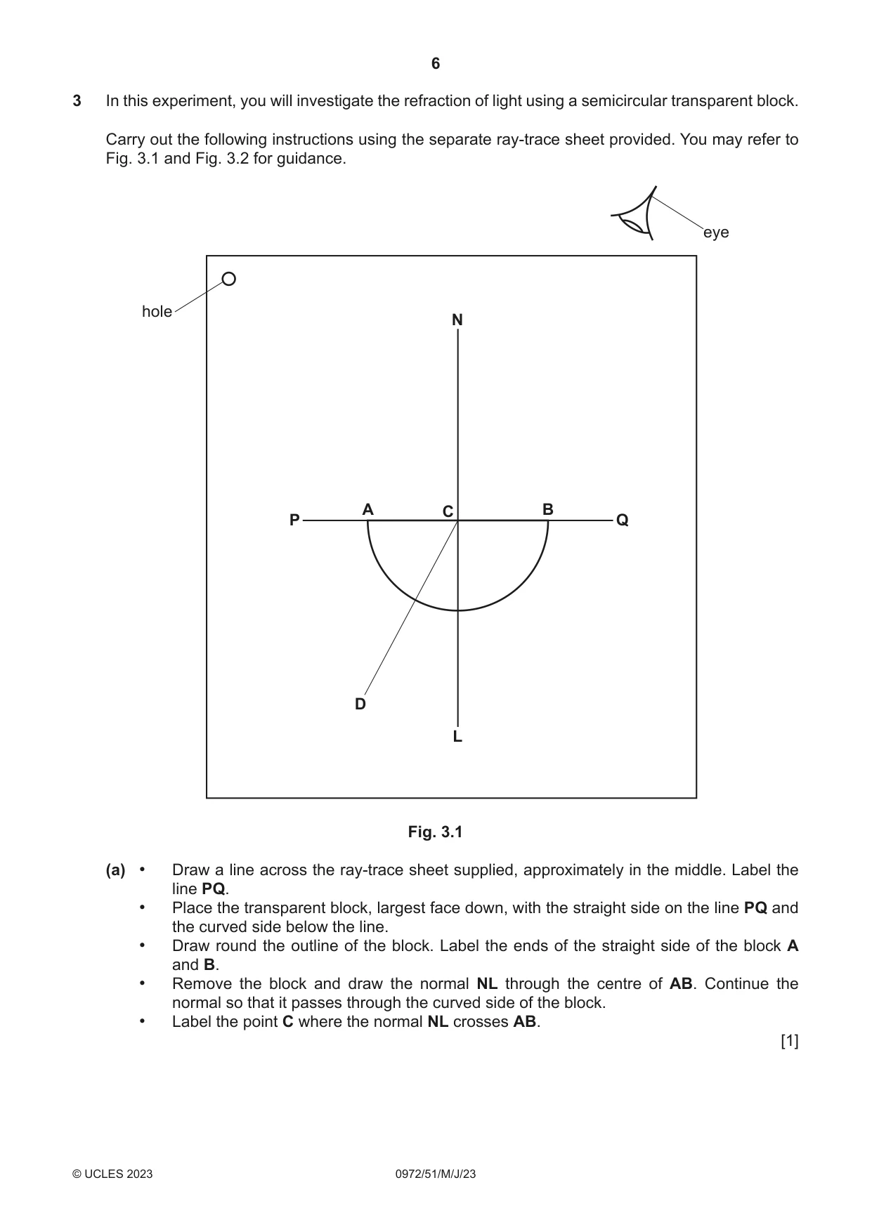 Cambridge IGCSE Physics (9-1) 0972 2023 May/June Paper 5 · Variant 1 question paper, page 6 of 12