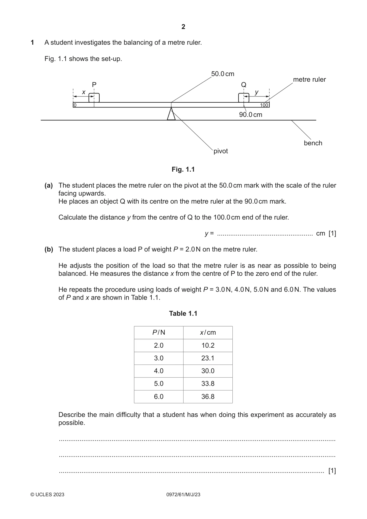 Cambridge IGCSE Physics (9-1) 0972 2023 May/June Paper 6 · Variant 1 question paper, page 2 of 12