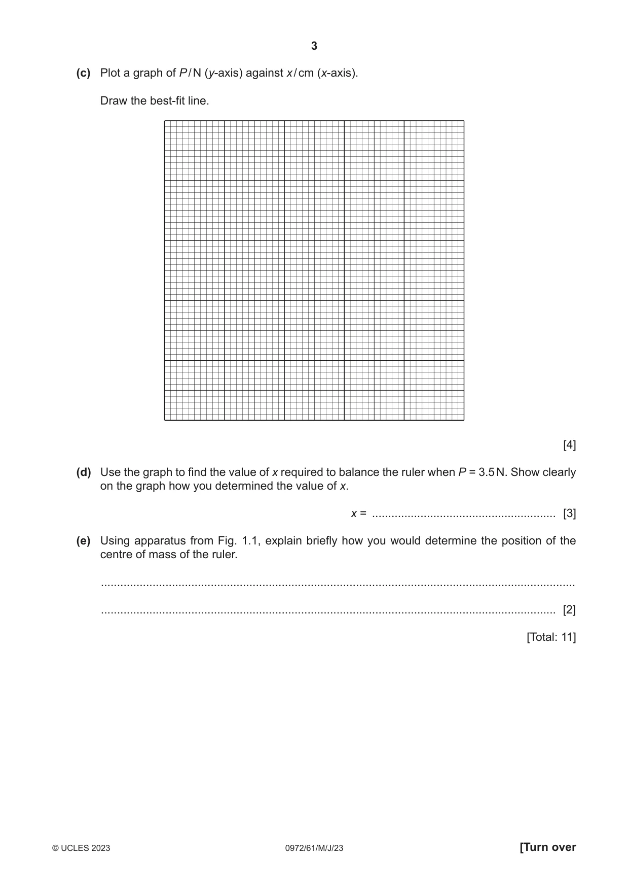 Cambridge IGCSE Physics (9-1) 0972 2023 May/June Paper 6 · Variant 1 question paper, page 3 of 12