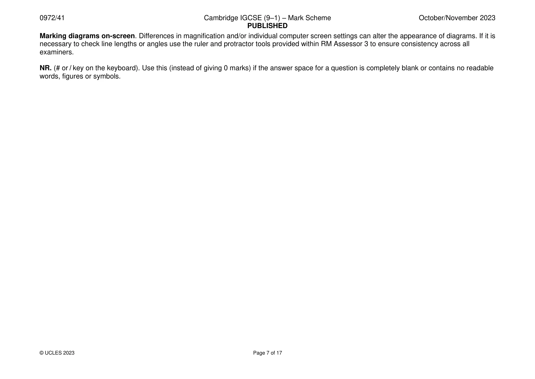 Mark scheme, page 7 of 17