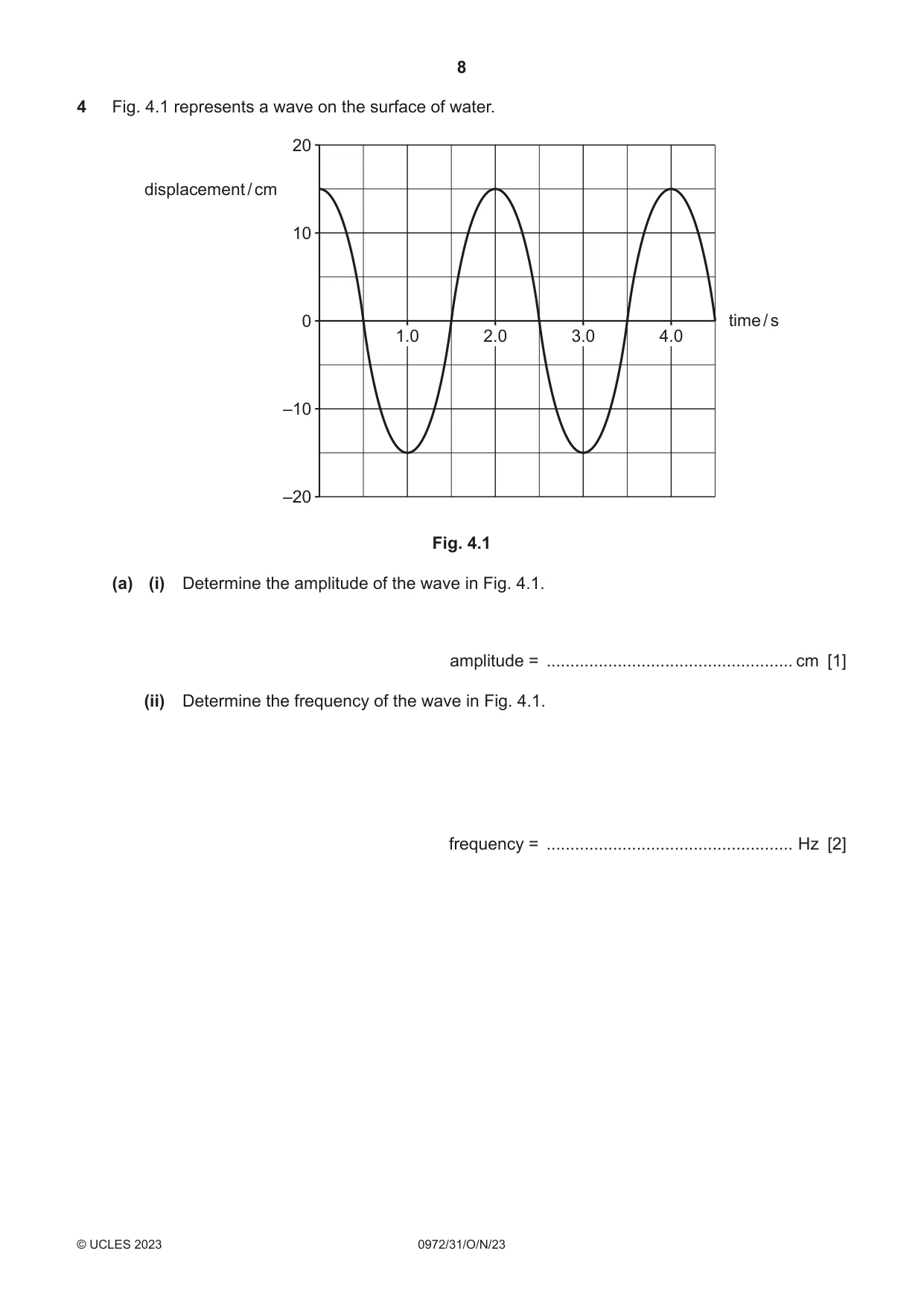 Cambridge IGCSE Physics (9-1) 0972 2023 Oct/Nov Paper 3 · Variant 1 question paper, page 8 of 16