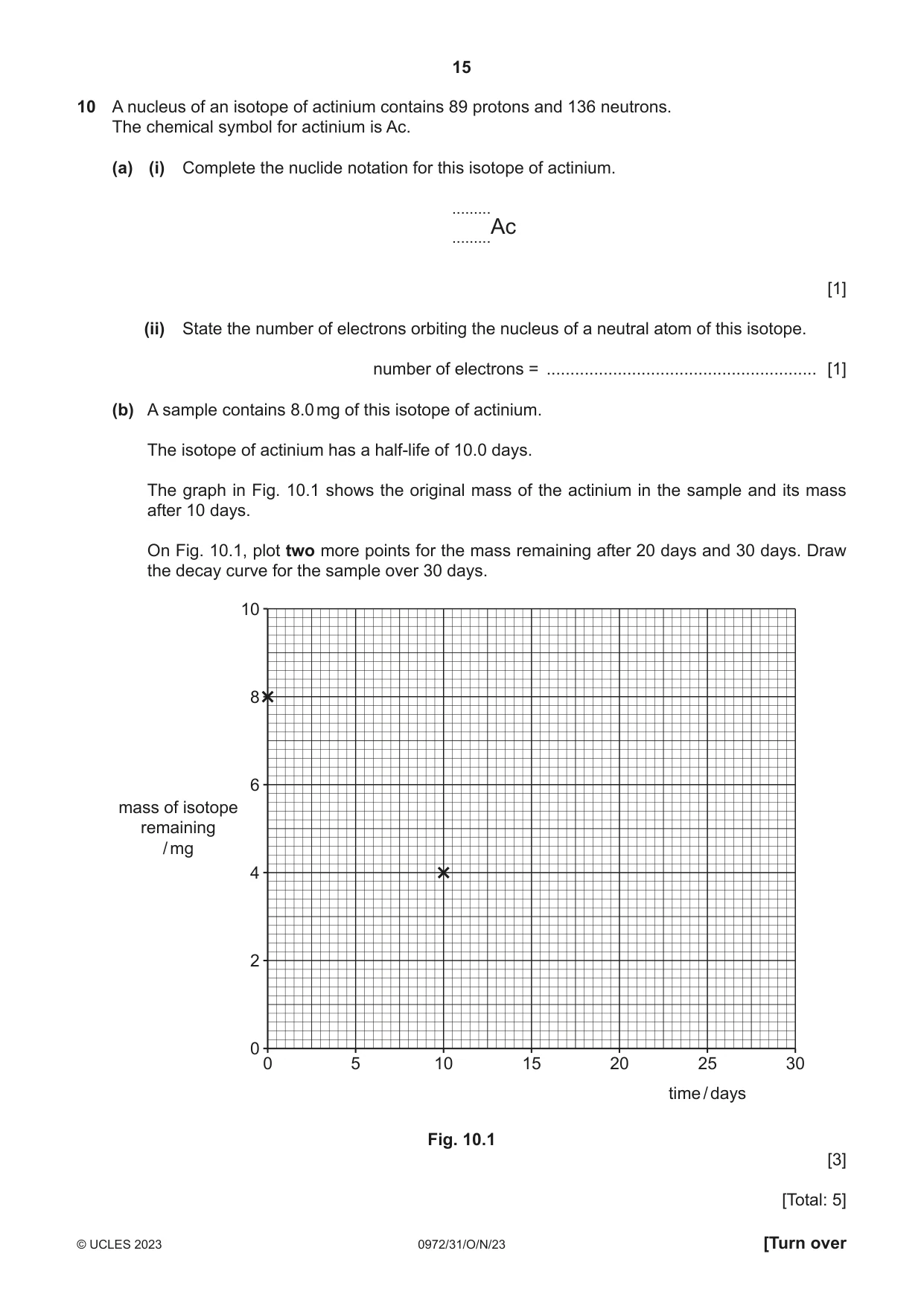 Cambridge IGCSE Physics (9-1) 0972 2023 Oct/Nov Paper 3 · Variant 1 question paper, page 15 of 16