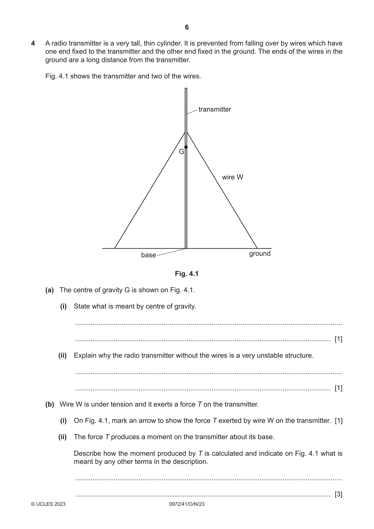 Cambridge IGCSE Physics (9-1) 0972 2023 Oct/Nov Paper 4 · Variant 1 question paper, page 6 of 16