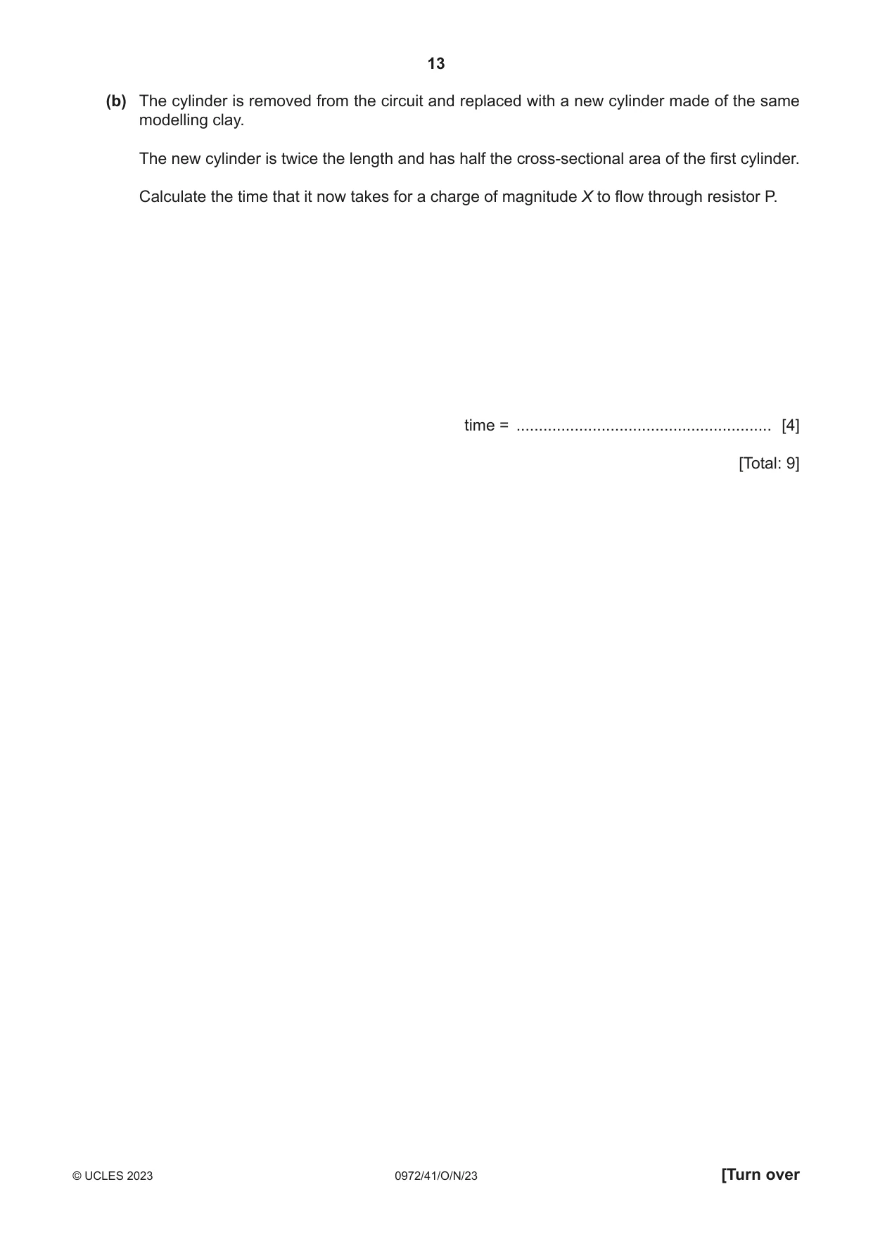 Cambridge IGCSE Physics (9-1) 0972 2023 Oct/Nov Paper 4 · Variant 1 question paper, page 13 of 16