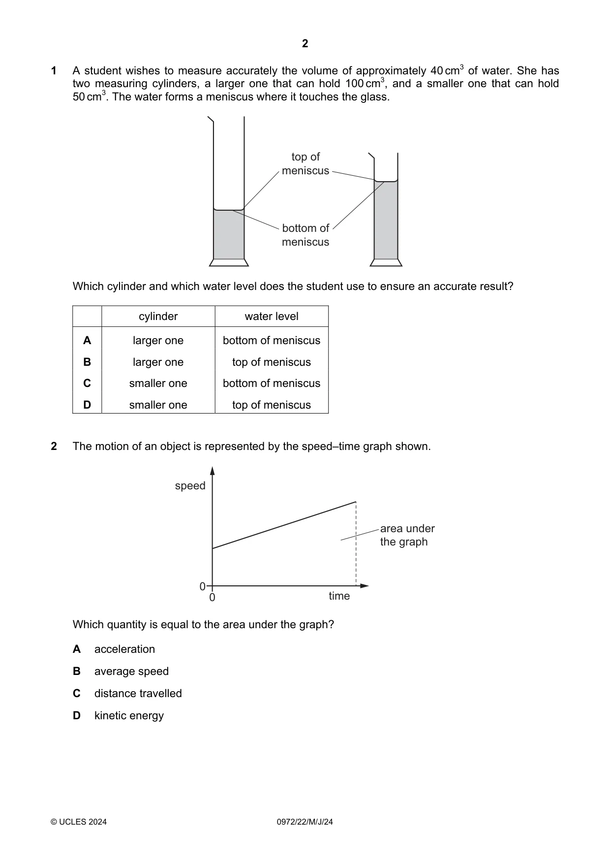 Cambridge IGCSE Physics (9-1) 0972 2024 May/June Paper 2 · Variant 2 question paper, page 2 of 16