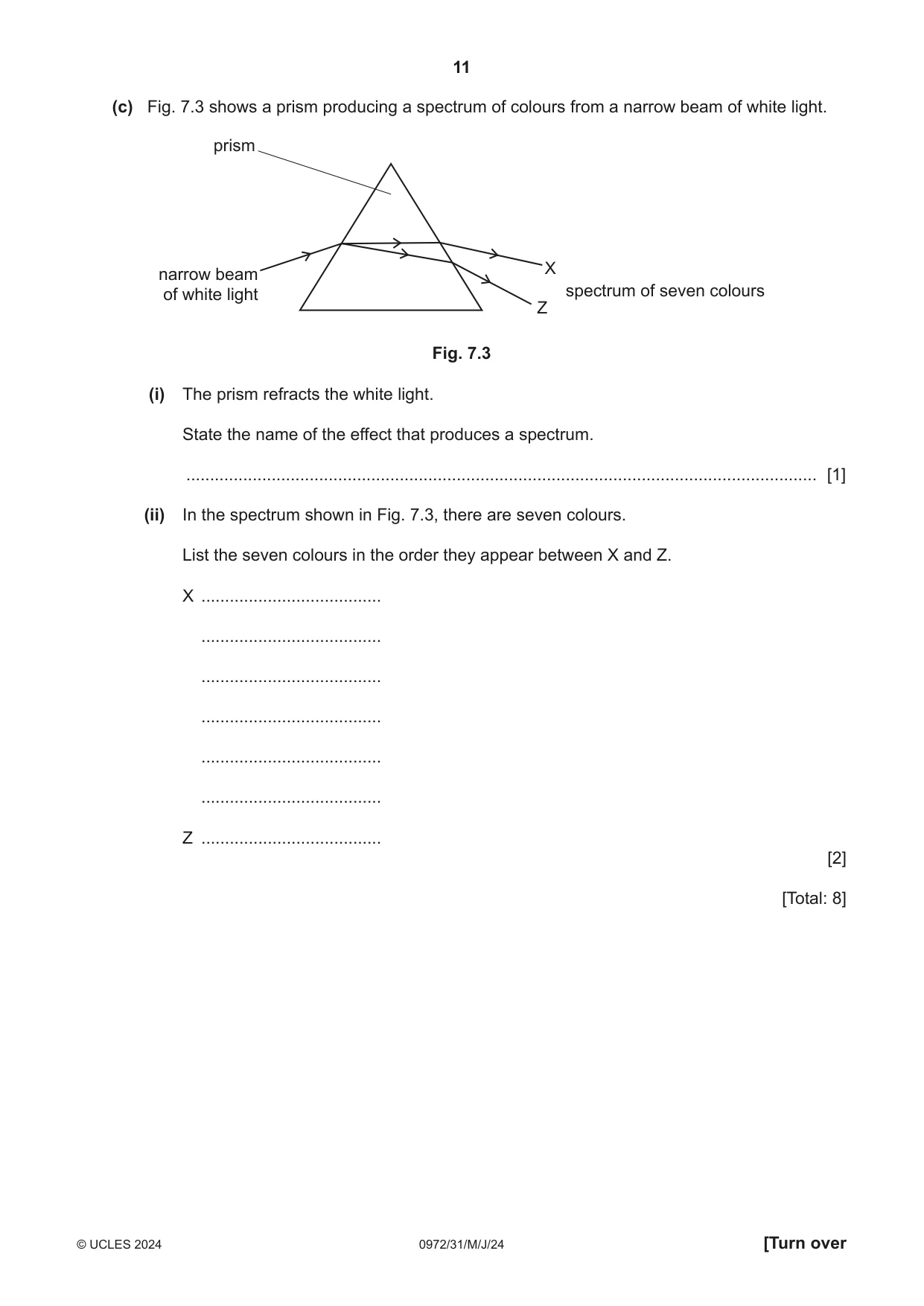 Cambridge IGCSE Physics (9-1) 0972 2024 May/June Paper 3 · Variant 1 question paper, page 11 of 16
