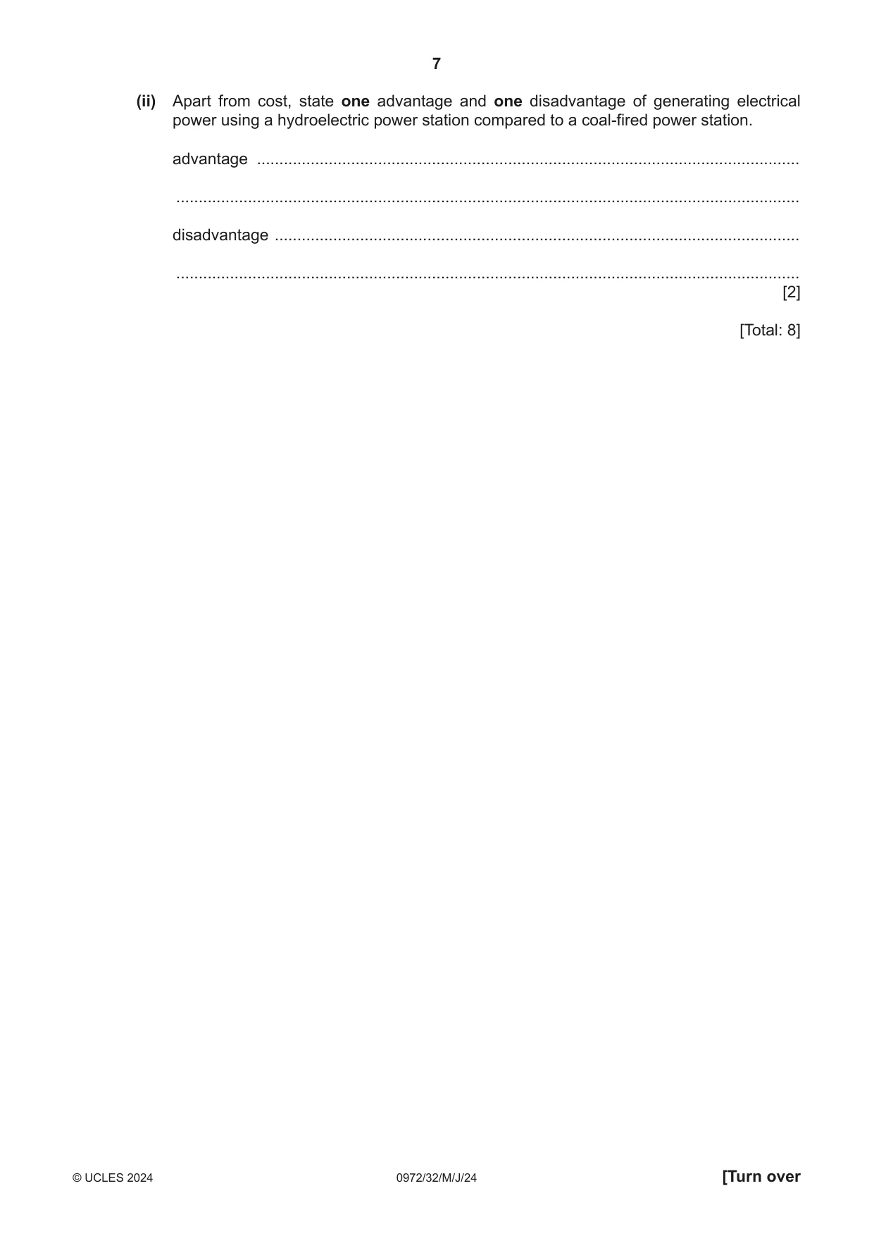 Cambridge IGCSE Physics (9-1) 0972 2024 May/June Paper 3 · Variant 2 question paper, page 7 of 16