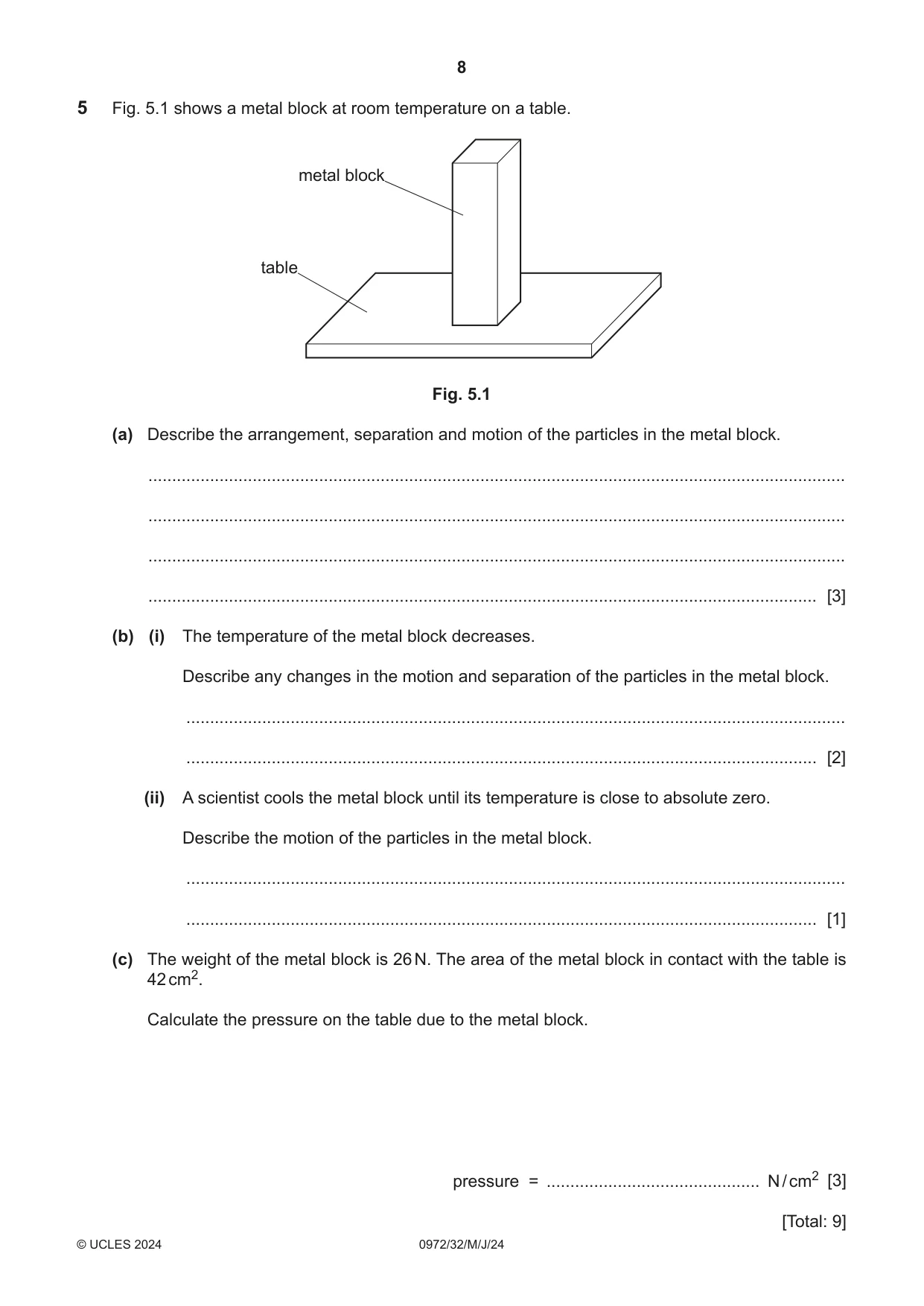 Cambridge IGCSE Physics (9-1) 0972 2024 May/June Paper 3 · Variant 2 question paper, page 8 of 16