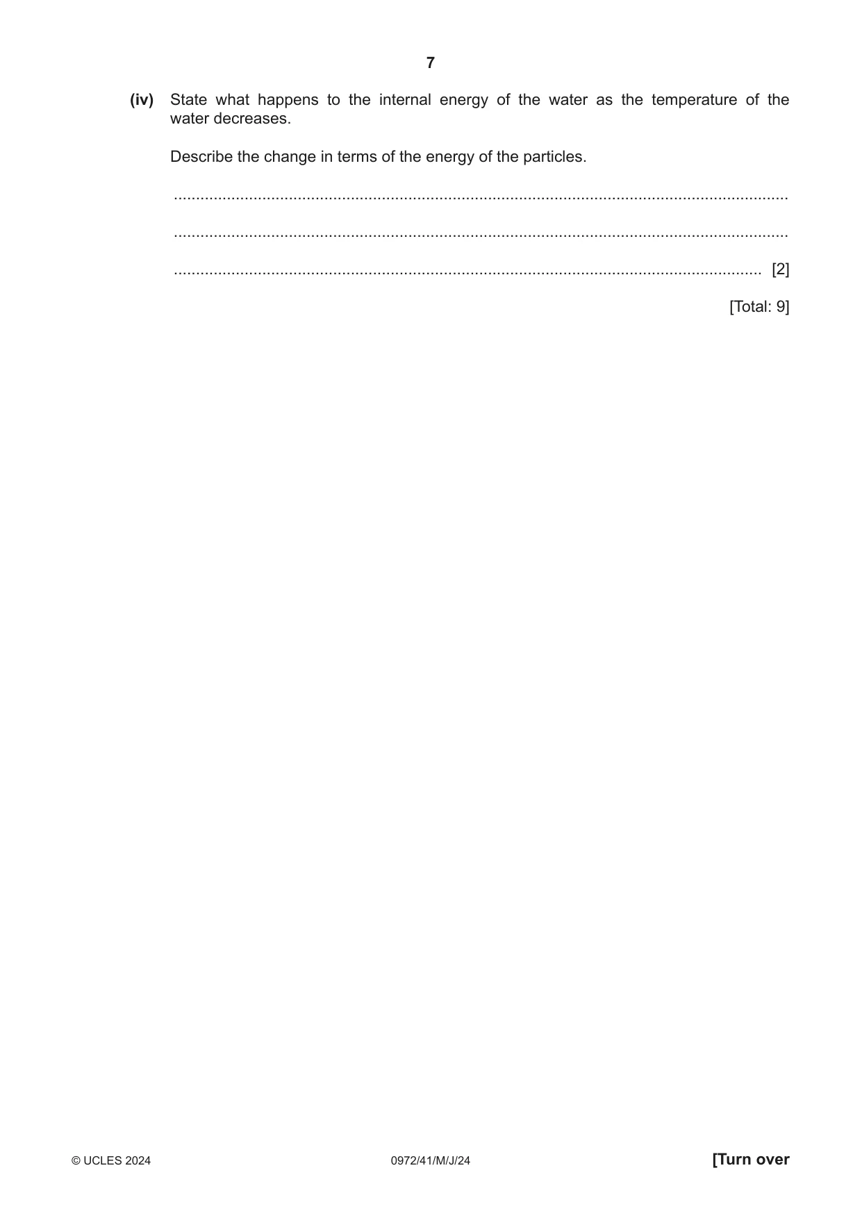 Cambridge IGCSE Physics (9-1) 0972 2024 May/June Paper 4 · Variant 1 question paper, page 7 of 16
