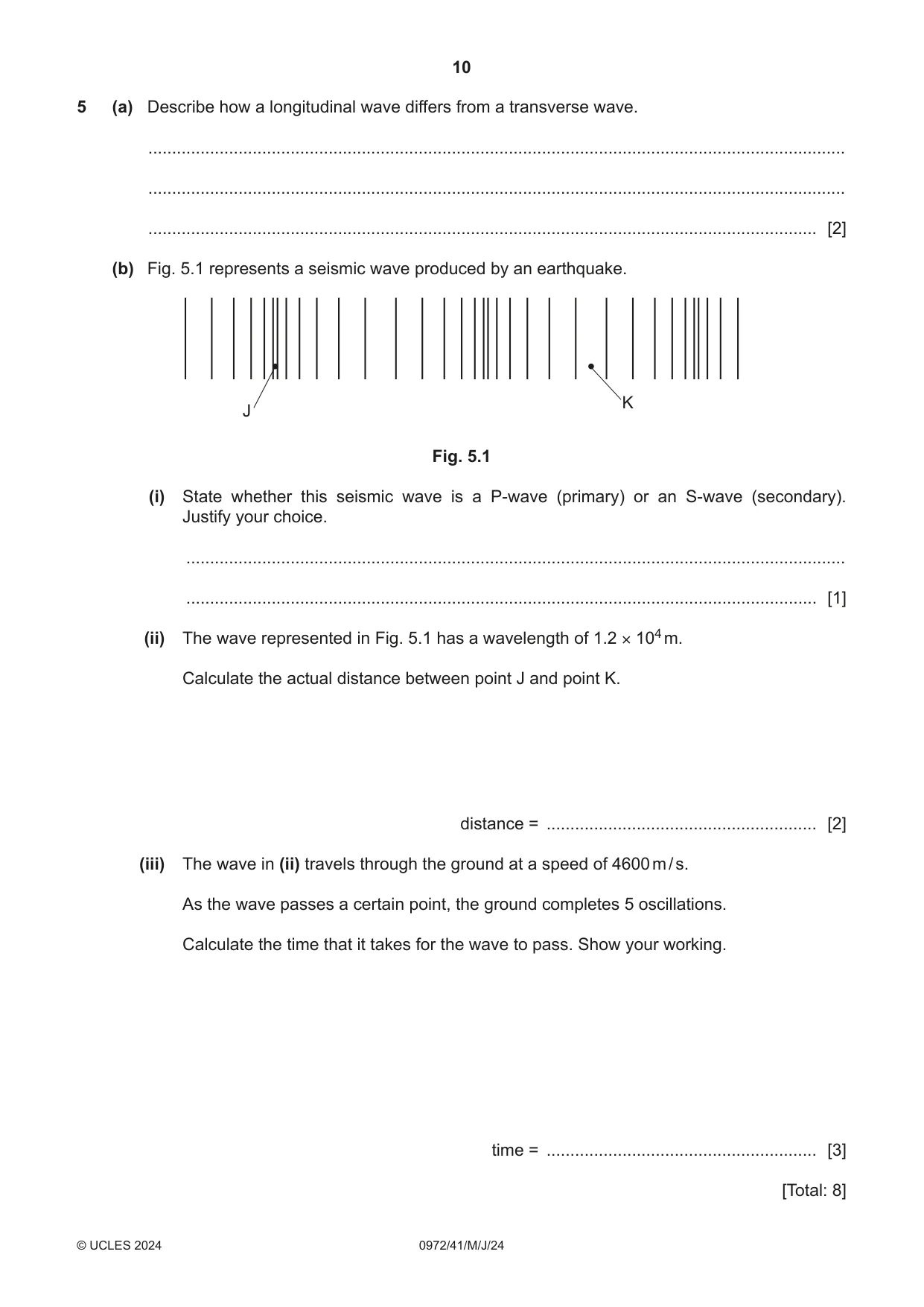 Cambridge IGCSE Physics (9-1) 0972 2024 May/June Paper 4 · Variant 1 question paper, page 10 of 16