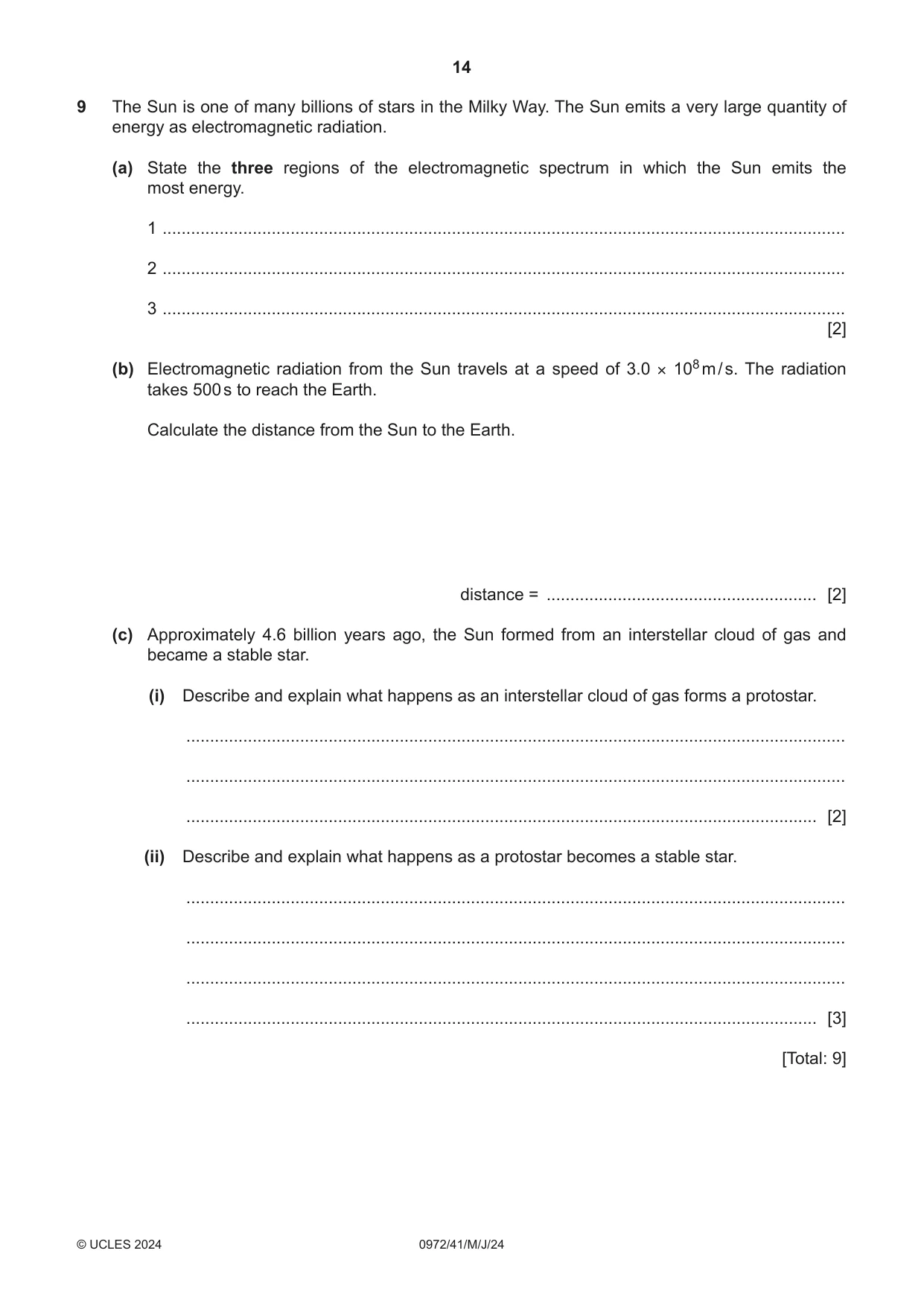 Cambridge IGCSE Physics (9-1) 0972 2024 May/June Paper 4 · Variant 1 question paper, page 14 of 16