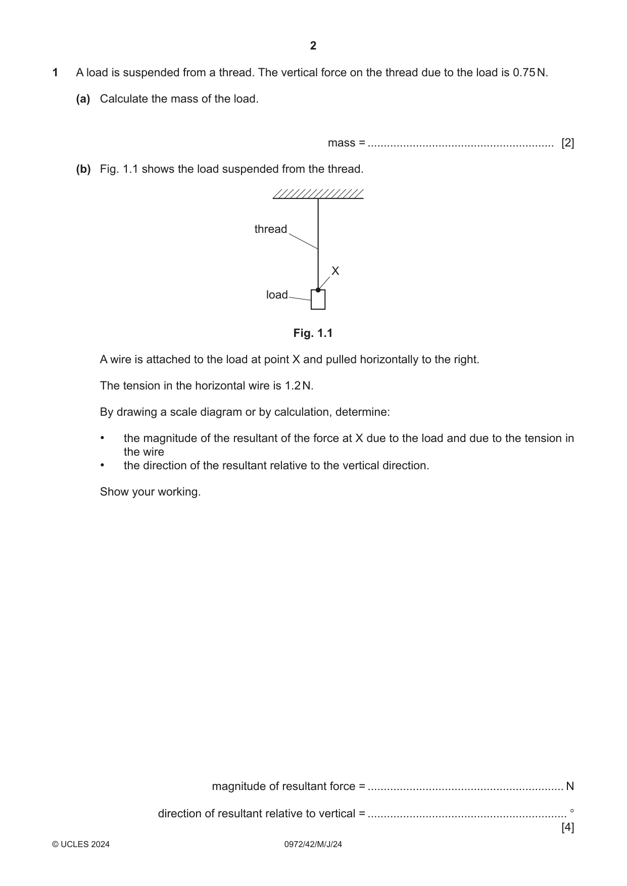 Cambridge IGCSE Physics (9-1) 0972 2024 May/June Paper 4 · Variant 2 question paper, page 2 of 20