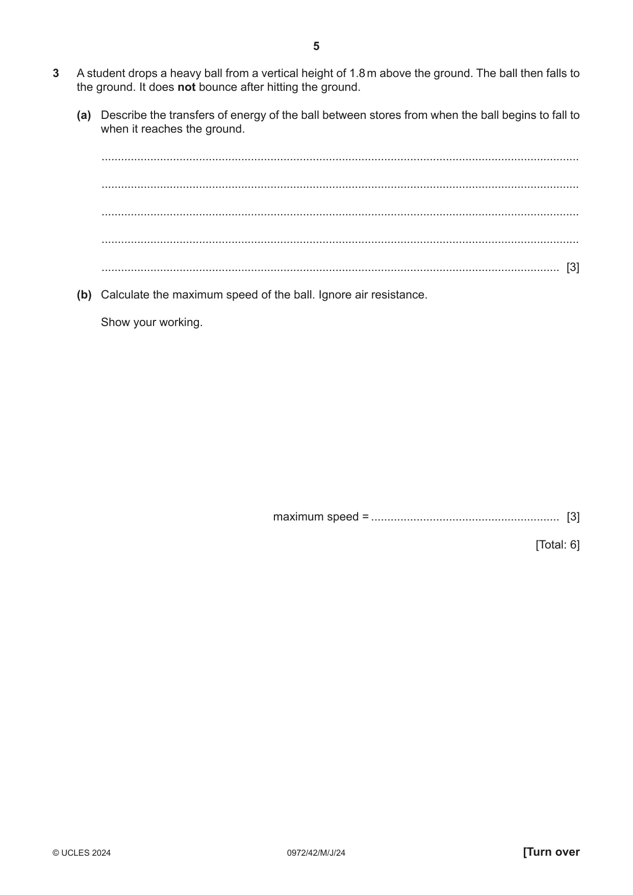 Cambridge IGCSE Physics (9-1) 0972 2024 May/June Paper 4 · Variant 2 question paper, page 5 of 20