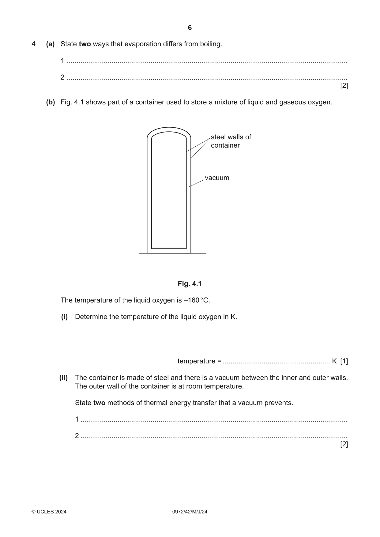 Cambridge IGCSE Physics (9-1) 0972 2024 May/June Paper 4 · Variant 2 question paper, page 6 of 20
