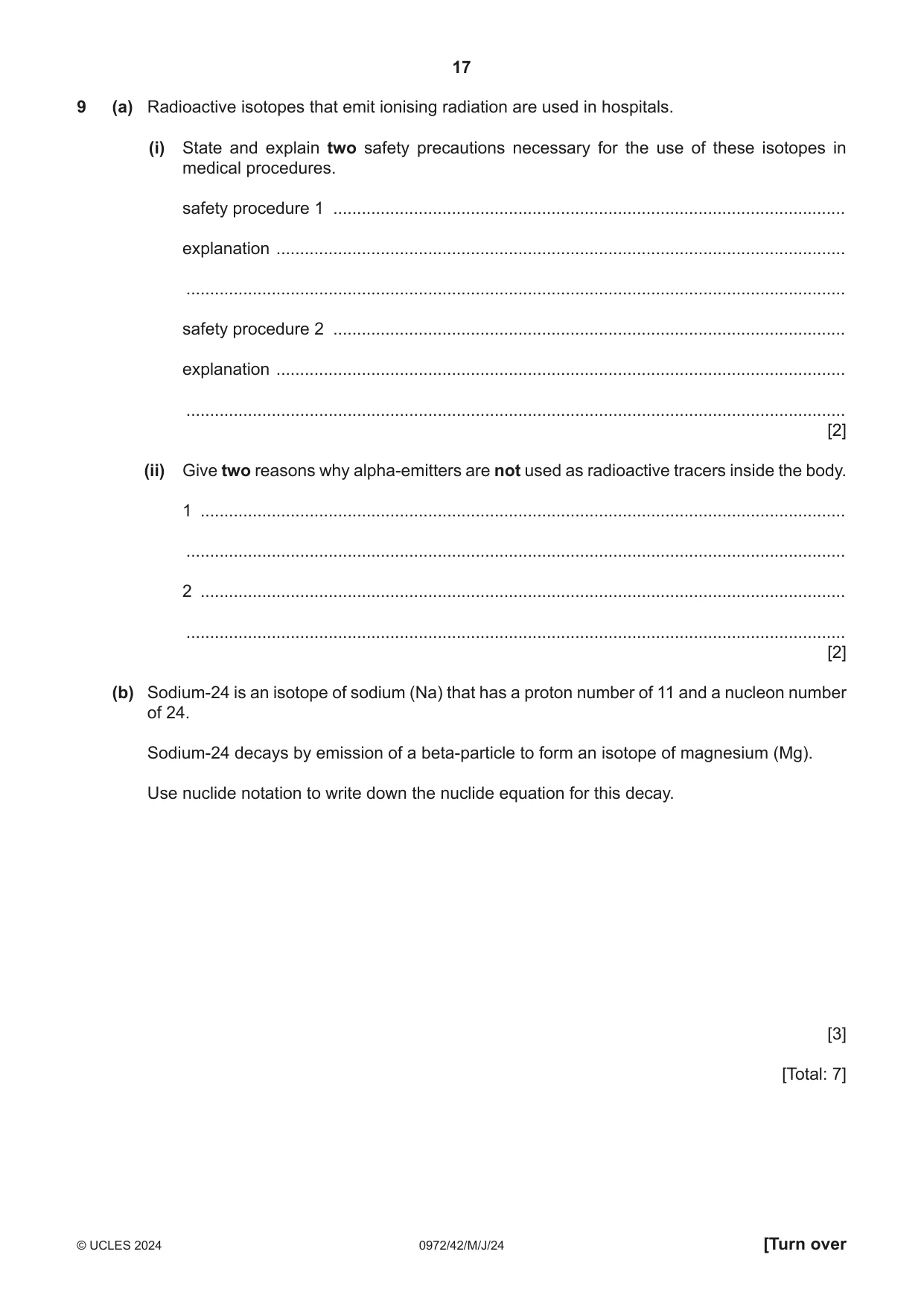 Cambridge IGCSE Physics (9-1) 0972 2024 May/June Paper 4 · Variant 2 question paper, page 17 of 20