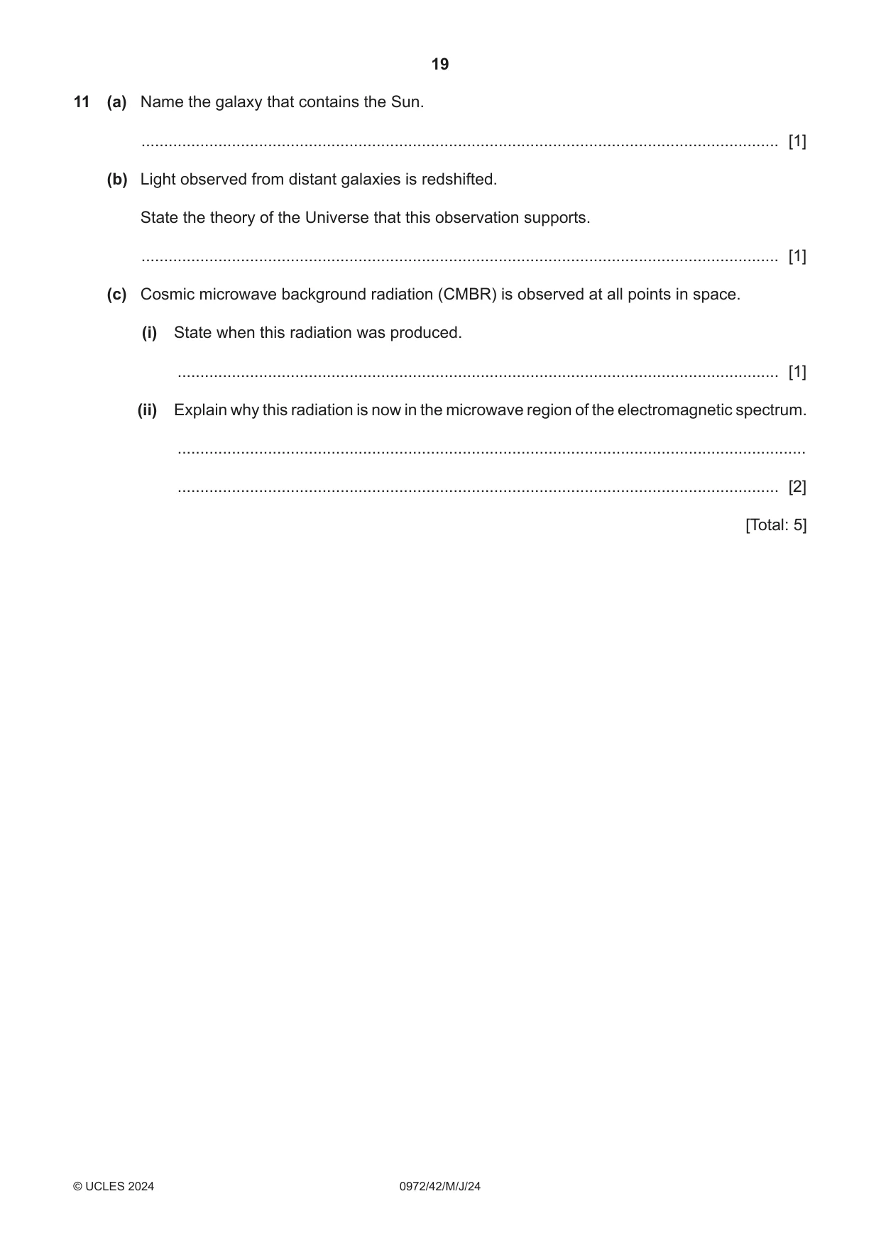 Cambridge IGCSE Physics (9-1) 0972 2024 May/June Paper 4 · Variant 2 question paper, page 19 of 20