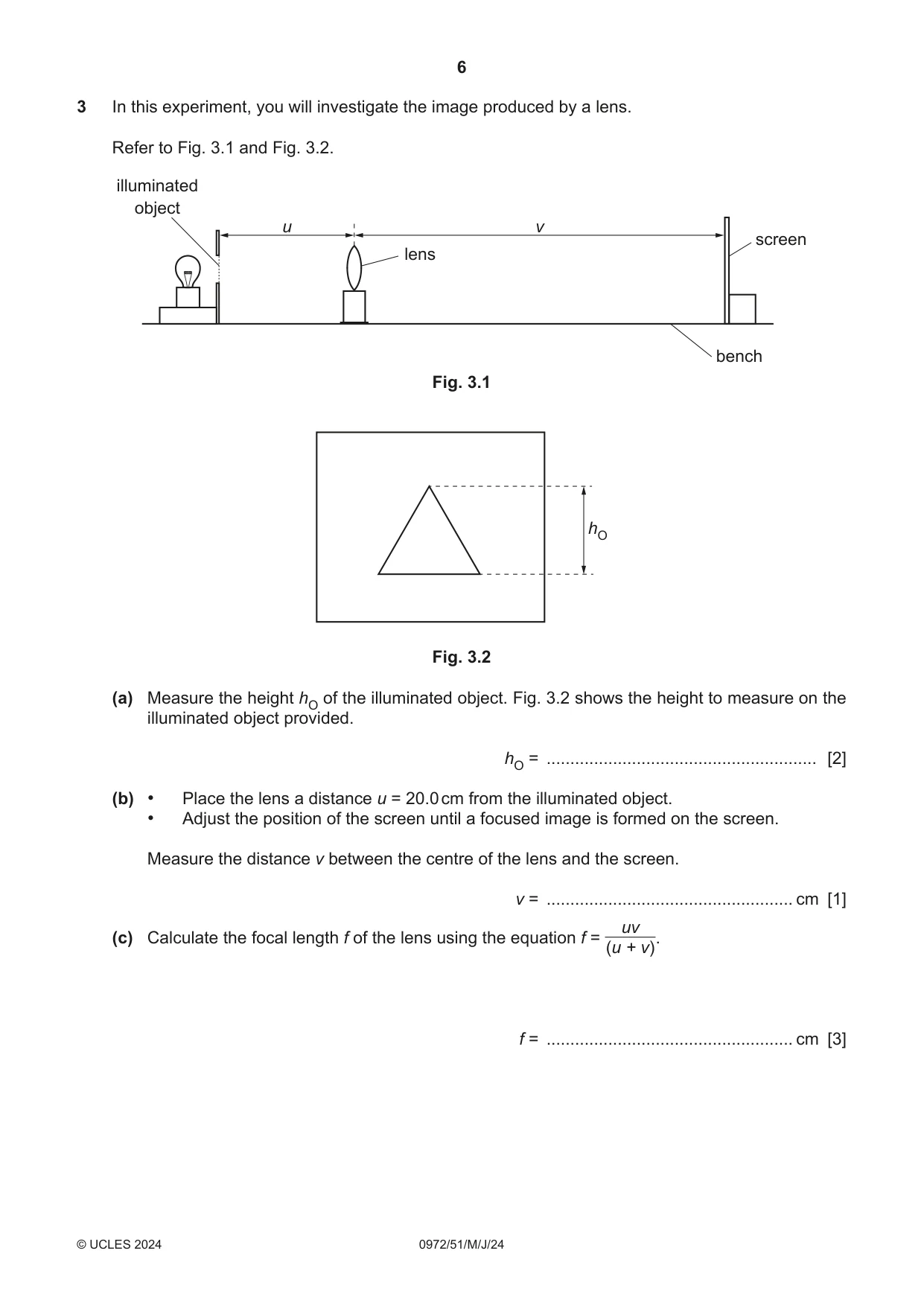 Cambridge IGCSE Physics (9-1) 0972 2024 May/June Paper 5 · Variant 1 question paper, page 6 of 12