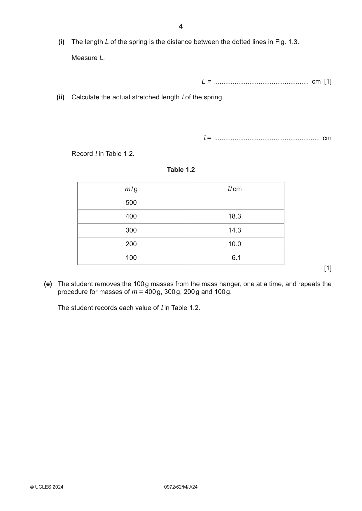 Cambridge IGCSE Physics (9-1) 0972 2024 May/June Paper 6 · Variant 2 question paper, page 4 of 16