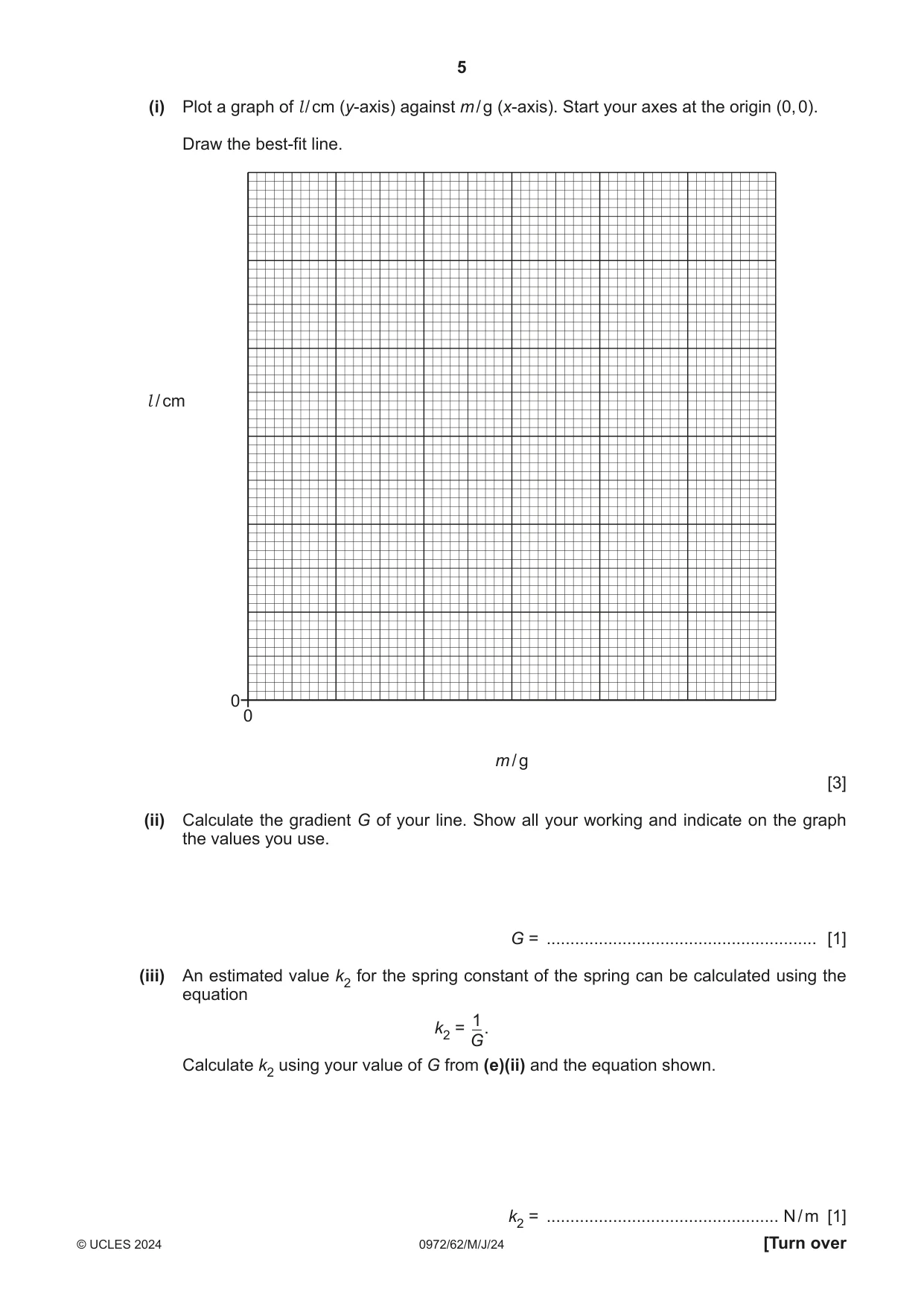 Cambridge IGCSE Physics (9-1) 0972 2024 May/June Paper 6 · Variant 2 question paper, page 5 of 16