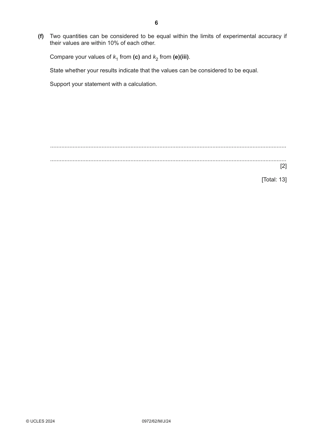 Cambridge IGCSE Physics (9-1) 0972 2024 May/June Paper 6 · Variant 2 question paper, page 6 of 16