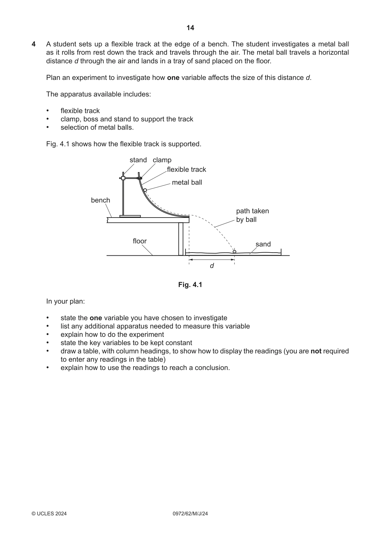 Cambridge IGCSE Physics (9-1) 0972 2024 May/June Paper 6 · Variant 2 question paper, page 14 of 16
