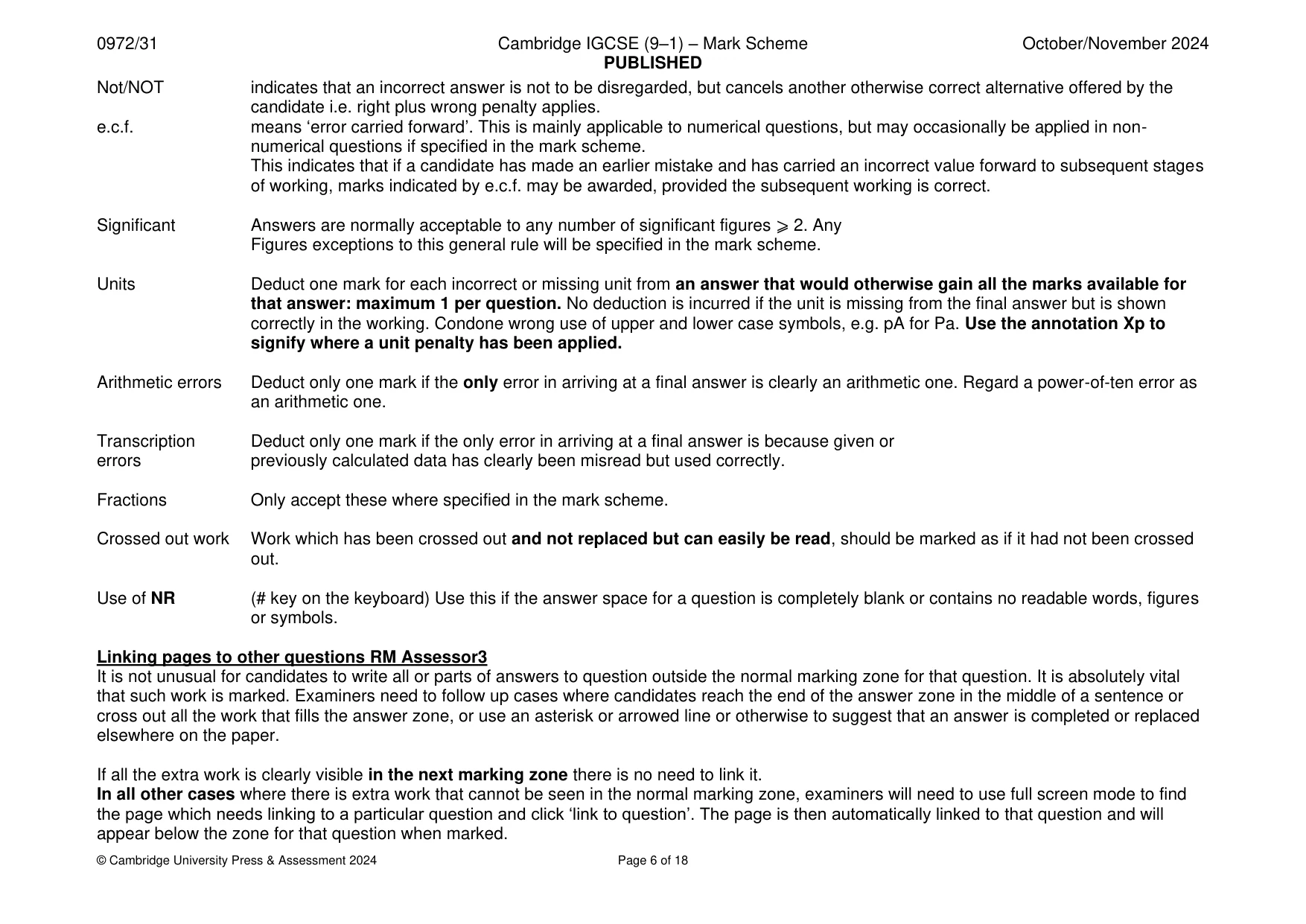 Mark scheme, page 6 of 18