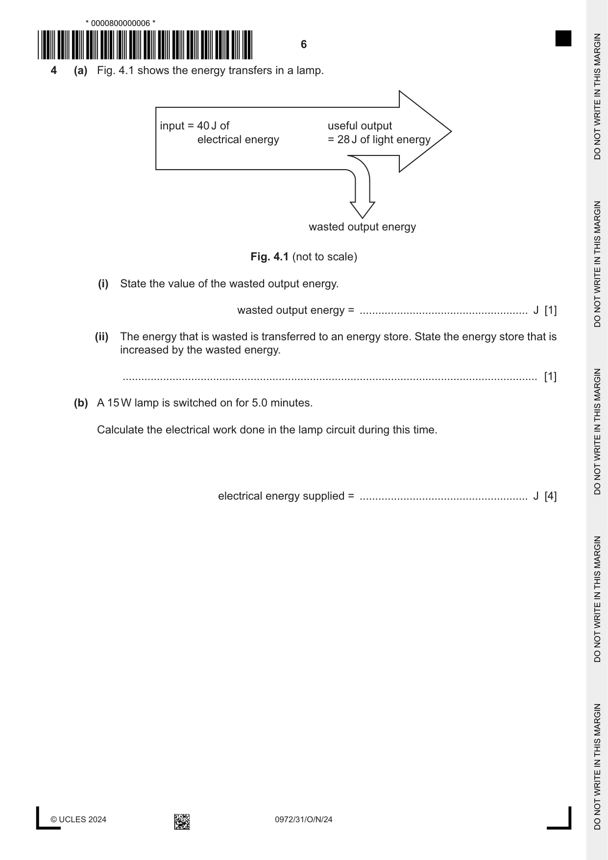 Cambridge IGCSE Physics (9-1) 0972 2024 Oct/Nov Paper 3 · Variant 1 question paper, page 6 of 16