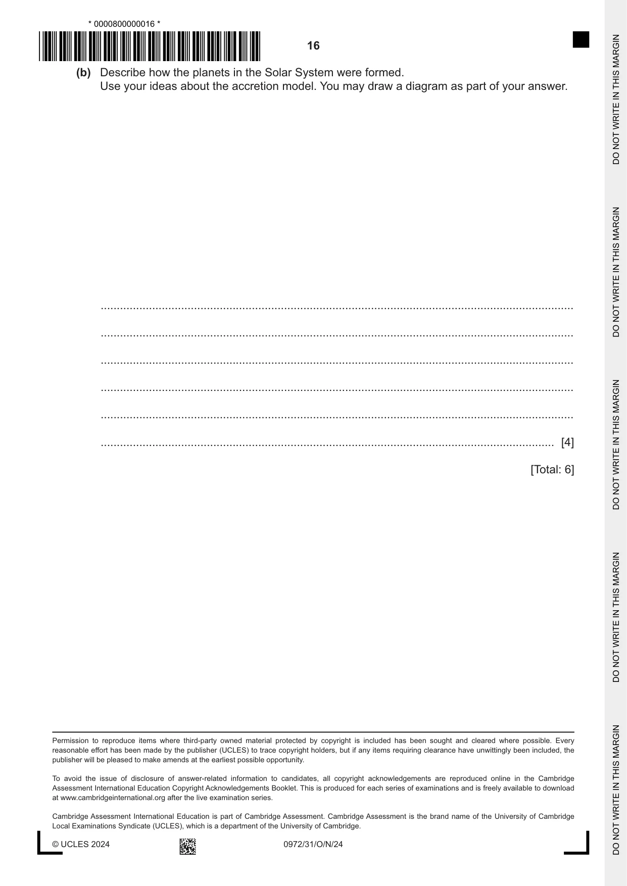 Cambridge IGCSE Physics (9-1) 0972 2024 Oct/Nov Paper 3 · Variant 1 question paper, page 16 of 16