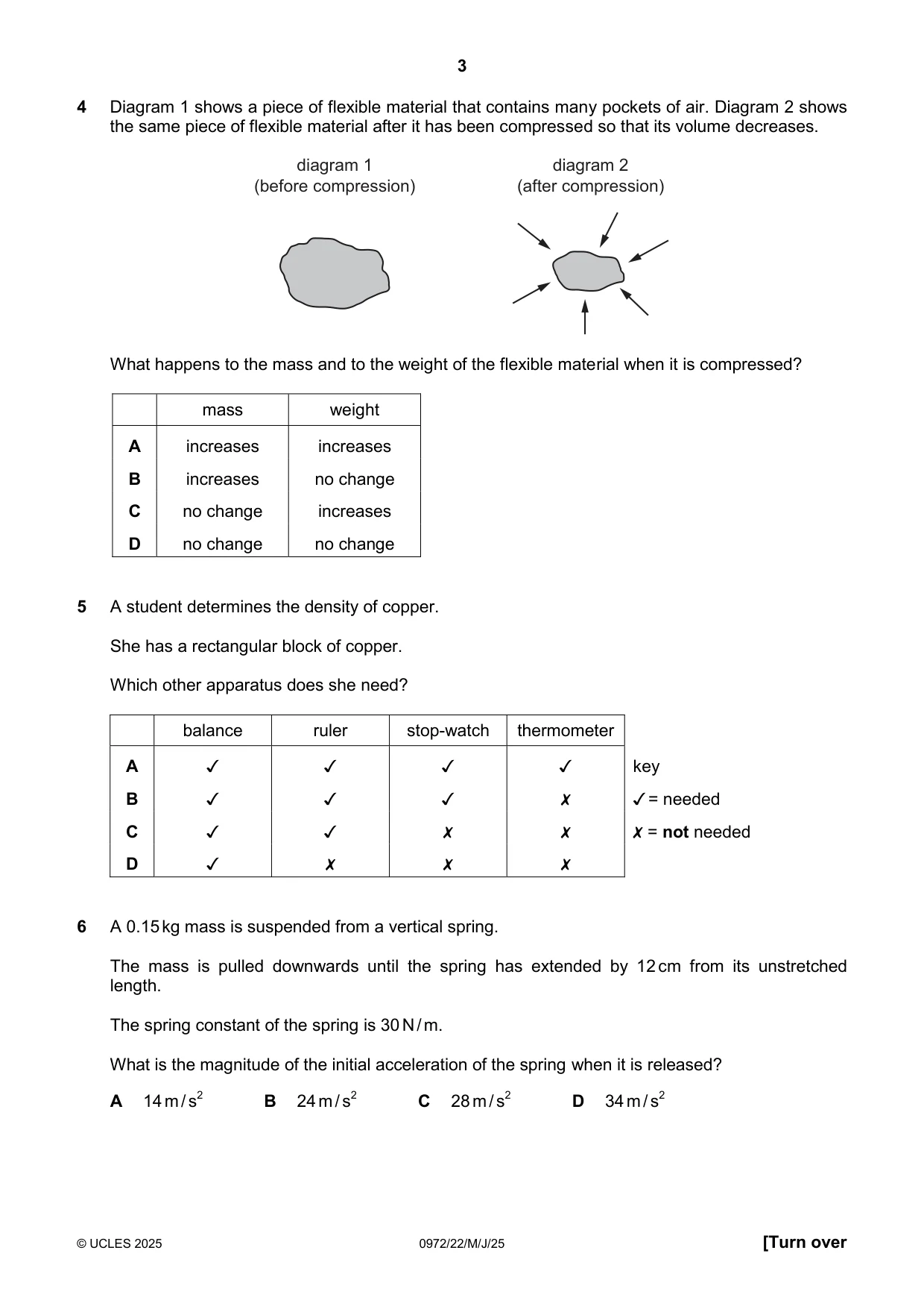 Cambridge IGCSE Physics (9-1) 0972 2025 May/June Paper 2 · Variant 2 question paper, page 3 of 16