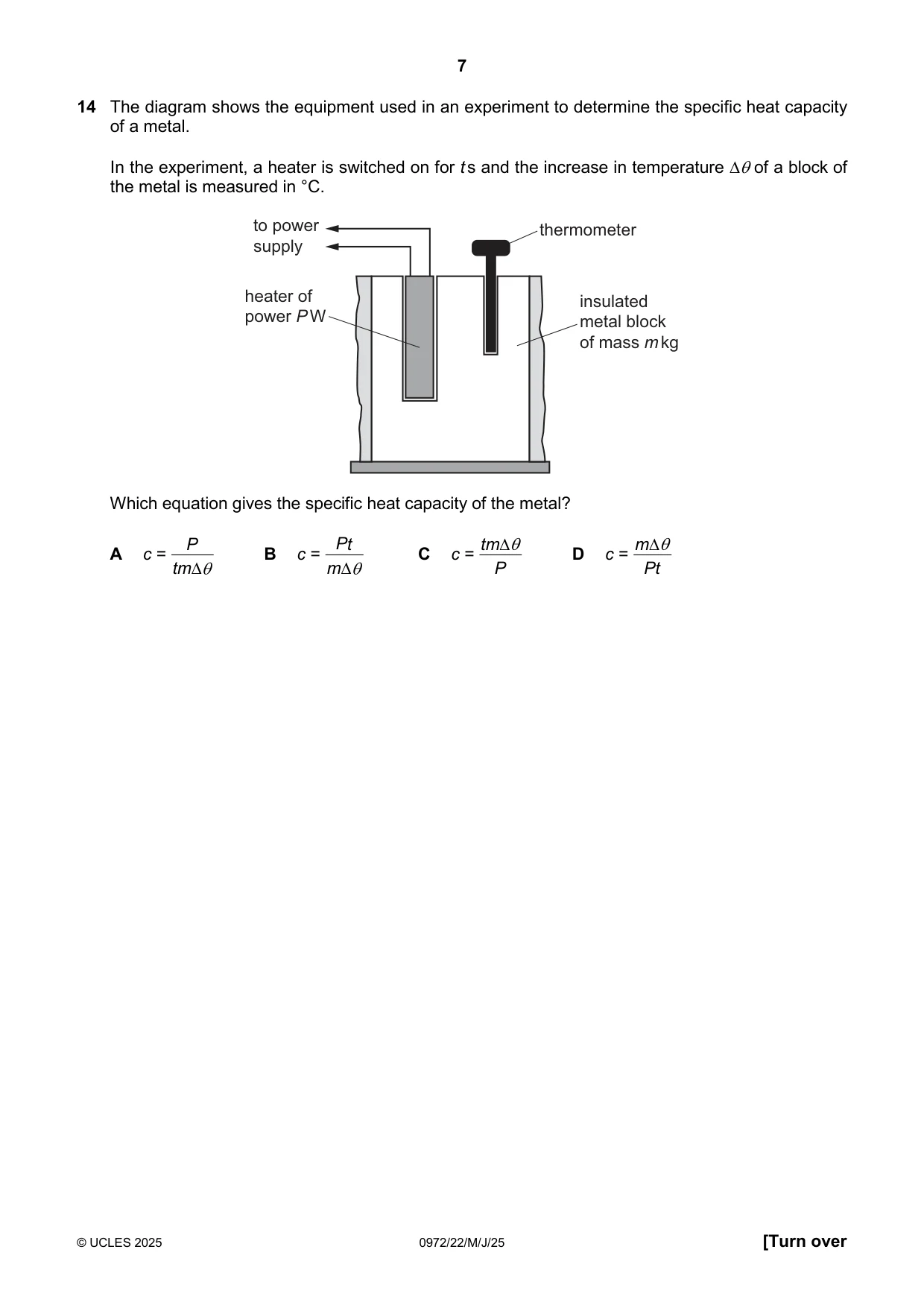 Cambridge IGCSE Physics (9-1) 0972 2025 May/June Paper 2 · Variant 2 question paper, page 7 of 16