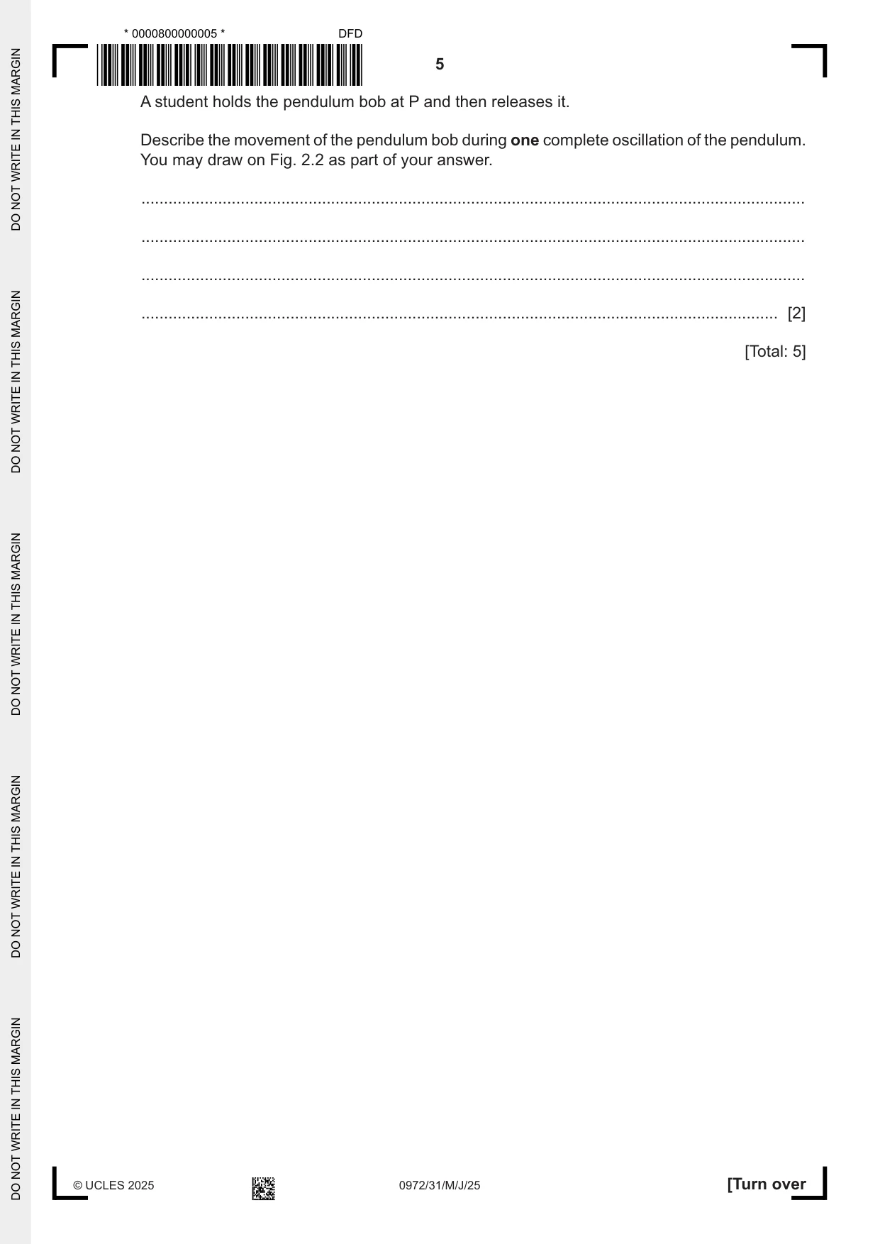 Cambridge IGCSE Physics (9-1) 0972 2025 May/June Paper 3 · Variant 1 question paper, page 5 of 16