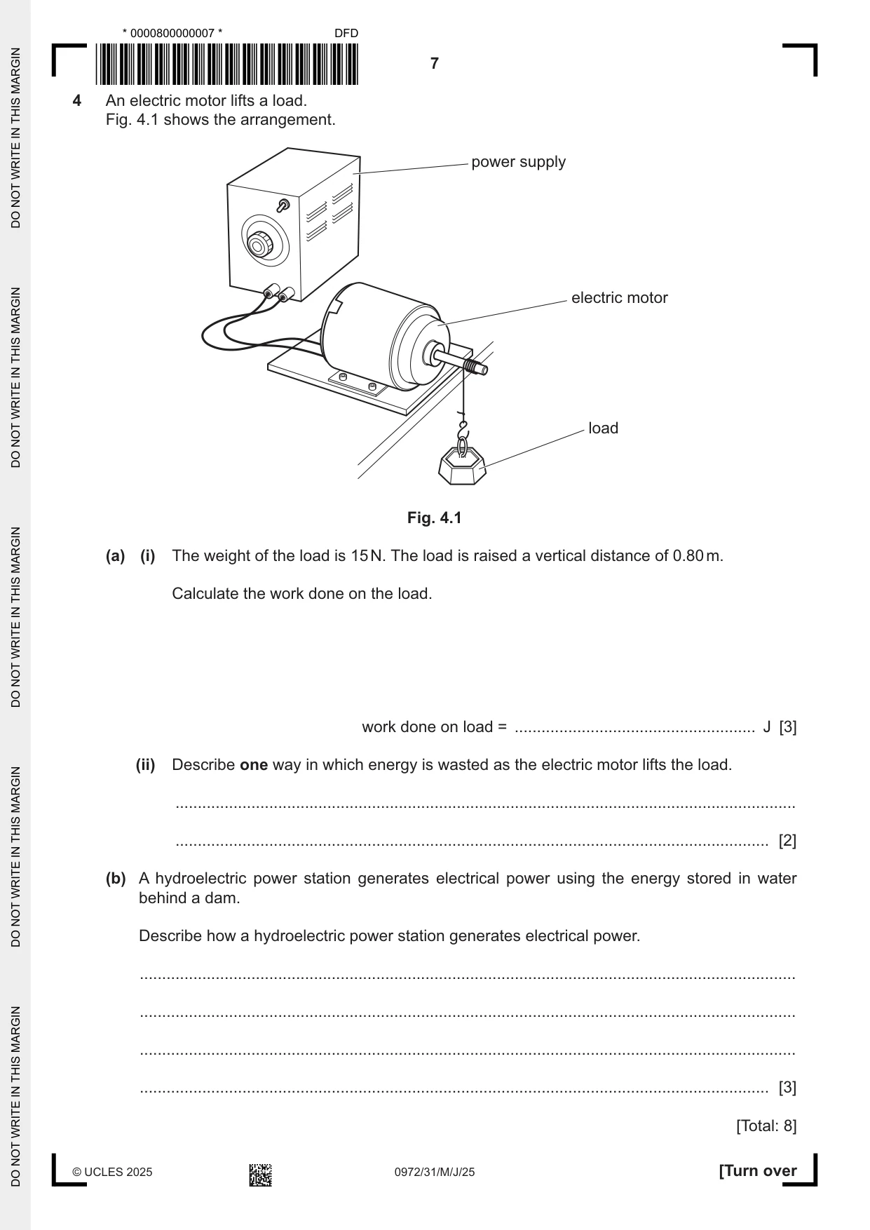 Cambridge IGCSE Physics (9-1) 0972 2025 May/June Paper 3 · Variant 1 question paper, page 7 of 16