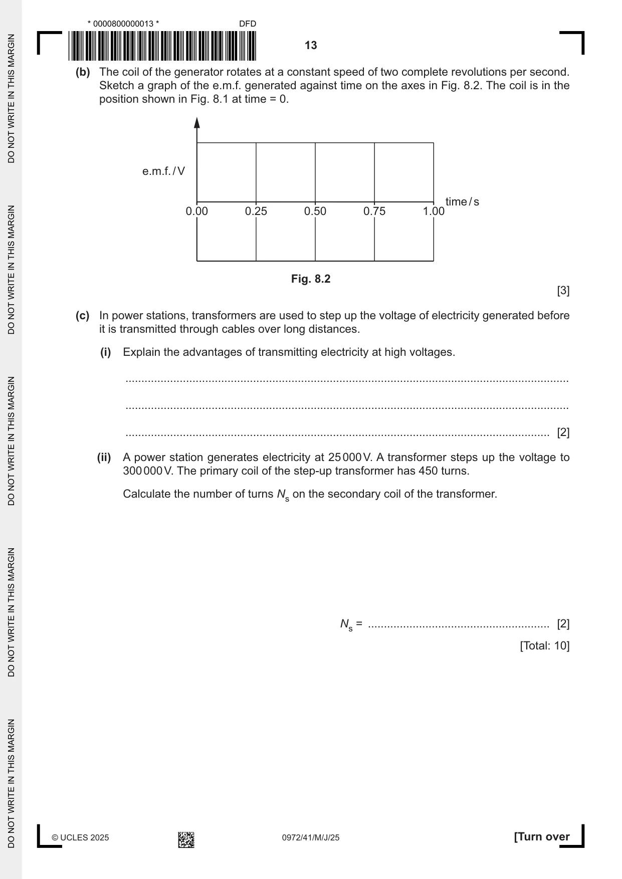 Cambridge IGCSE Physics (9-1) 0972 2025 May/June Paper 4 · Variant 1 question paper, page 13 of 16