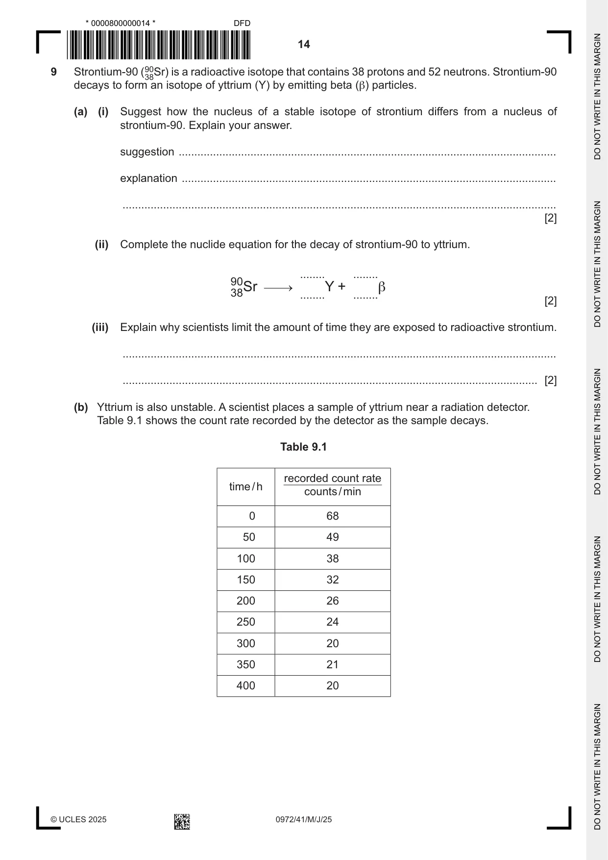 Cambridge IGCSE Physics (9-1) 0972 2025 May/June Paper 4 · Variant 1 question paper, page 14 of 16
