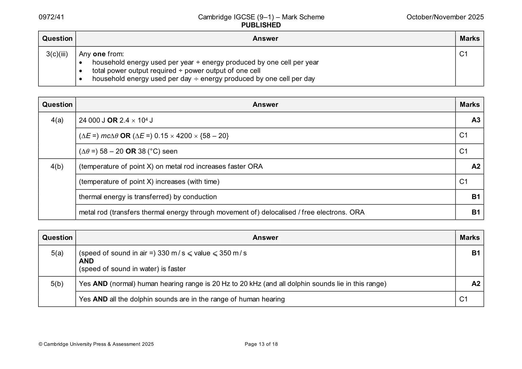 Mark scheme, page 13 of 18