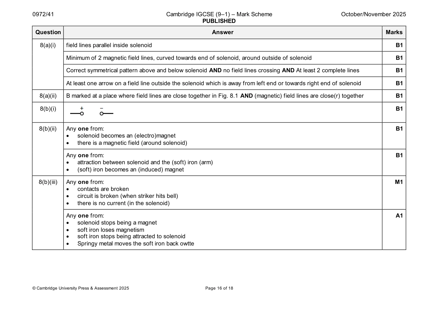 Mark scheme, page 16 of 18