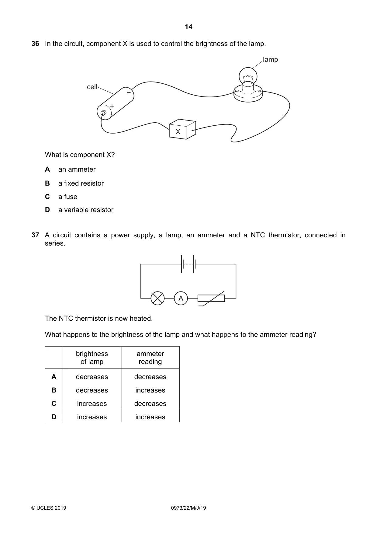 Cambridge IGCSE Sciences - Co-ordinated (9-1) 0973 2019 May/June Paper 2 · Variant 2 question paper, page 14 of 20