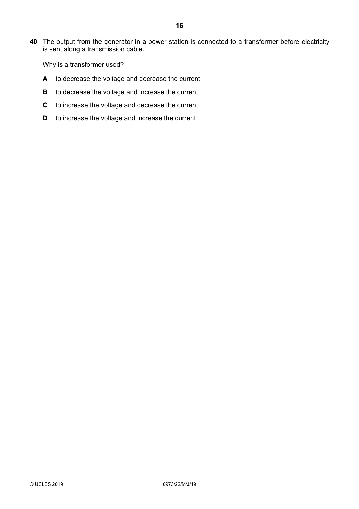 Cambridge IGCSE Sciences - Co-ordinated (9-1) 0973 2019 May/June Paper 2 · Variant 2 question paper, page 16 of 20