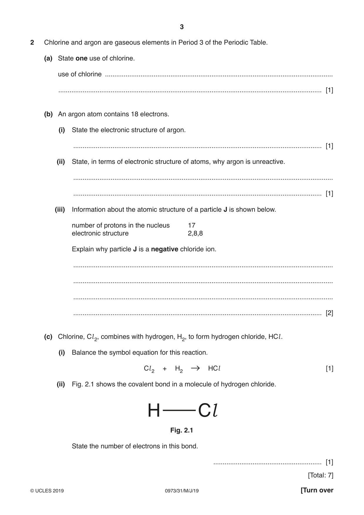 Cambridge IGCSE Sciences - Co-ordinated (9-1) 0973 2019 May/June Paper 3 · Variant 1 question paper, page 3 of 28