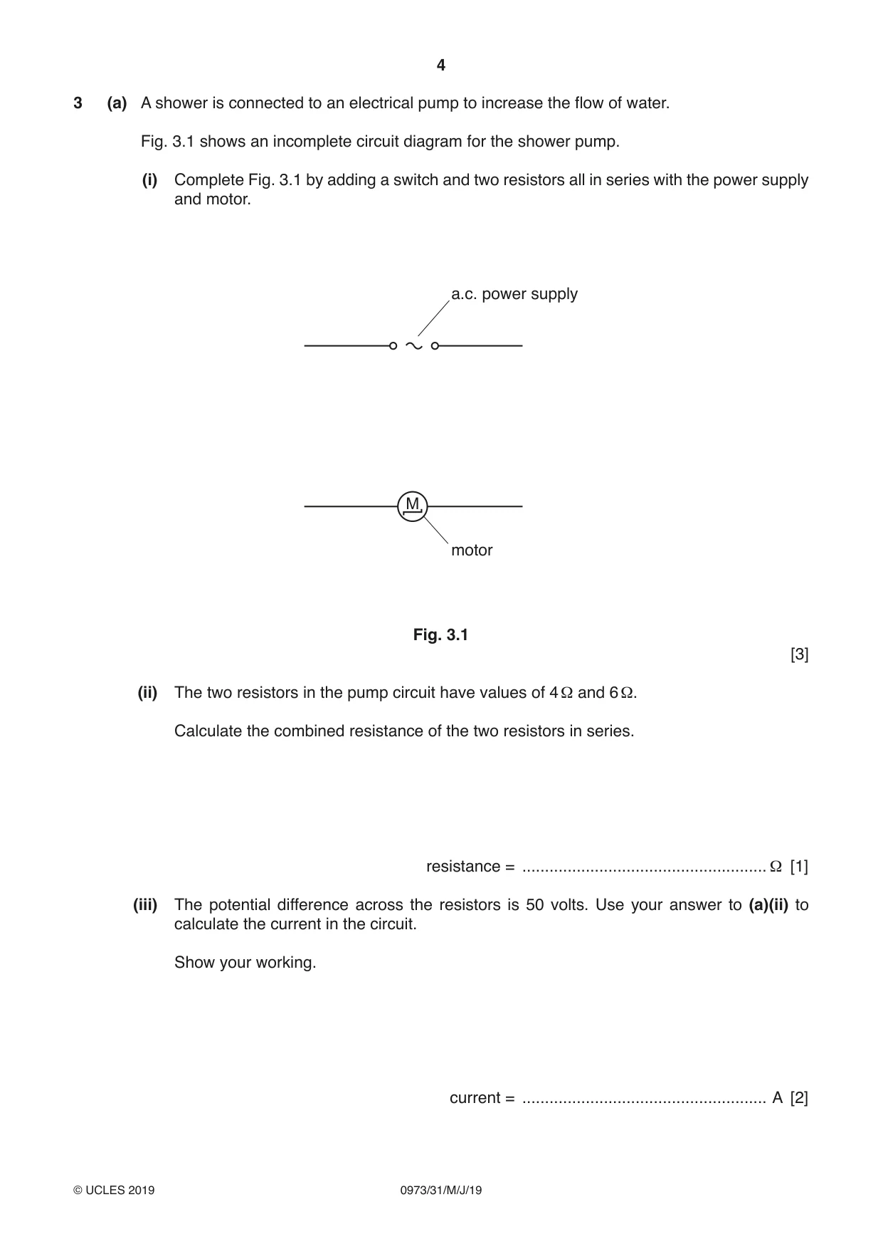 Cambridge IGCSE Sciences - Co-ordinated (9-1) 0973 2019 May/June Paper 3 · Variant 1 question paper, page 4 of 28