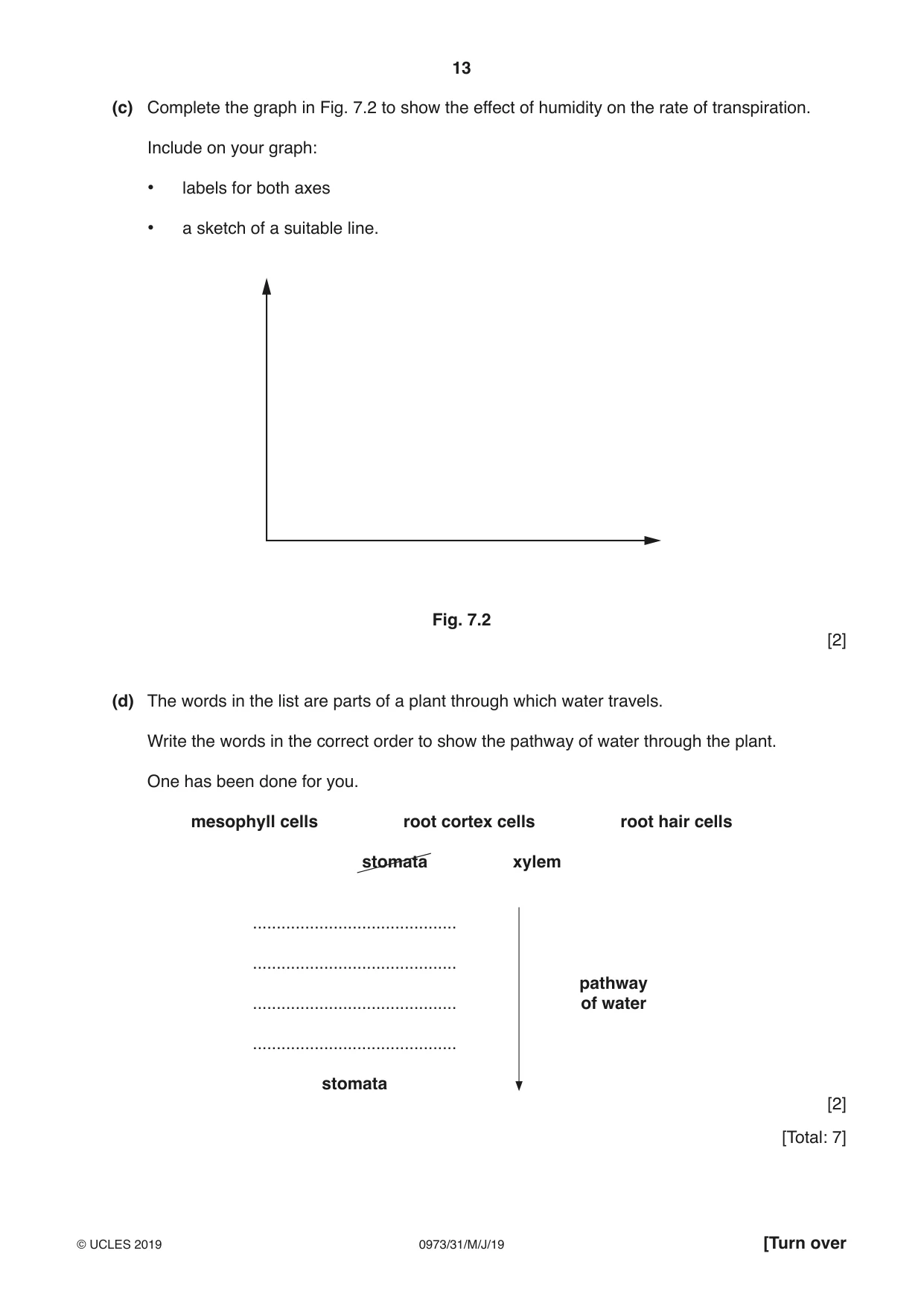 Cambridge IGCSE Sciences - Co-ordinated (9-1) 0973 2019 May/June Paper 3 · Variant 1 question paper, page 13 of 28