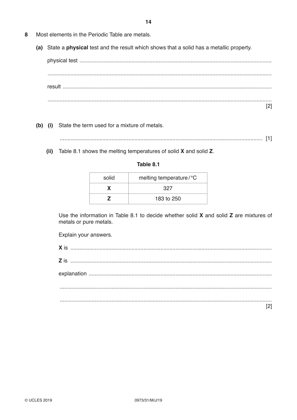 Cambridge IGCSE Sciences - Co-ordinated (9-1) 0973 2019 May/June Paper 3 · Variant 1 question paper, page 14 of 28