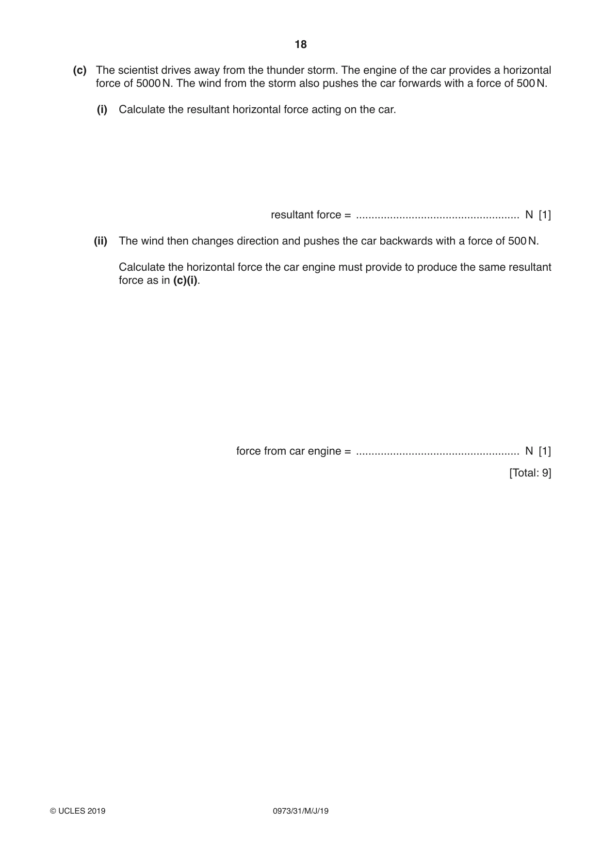 Cambridge IGCSE Sciences - Co-ordinated (9-1) 0973 2019 May/June Paper 3 · Variant 1 question paper, page 18 of 28