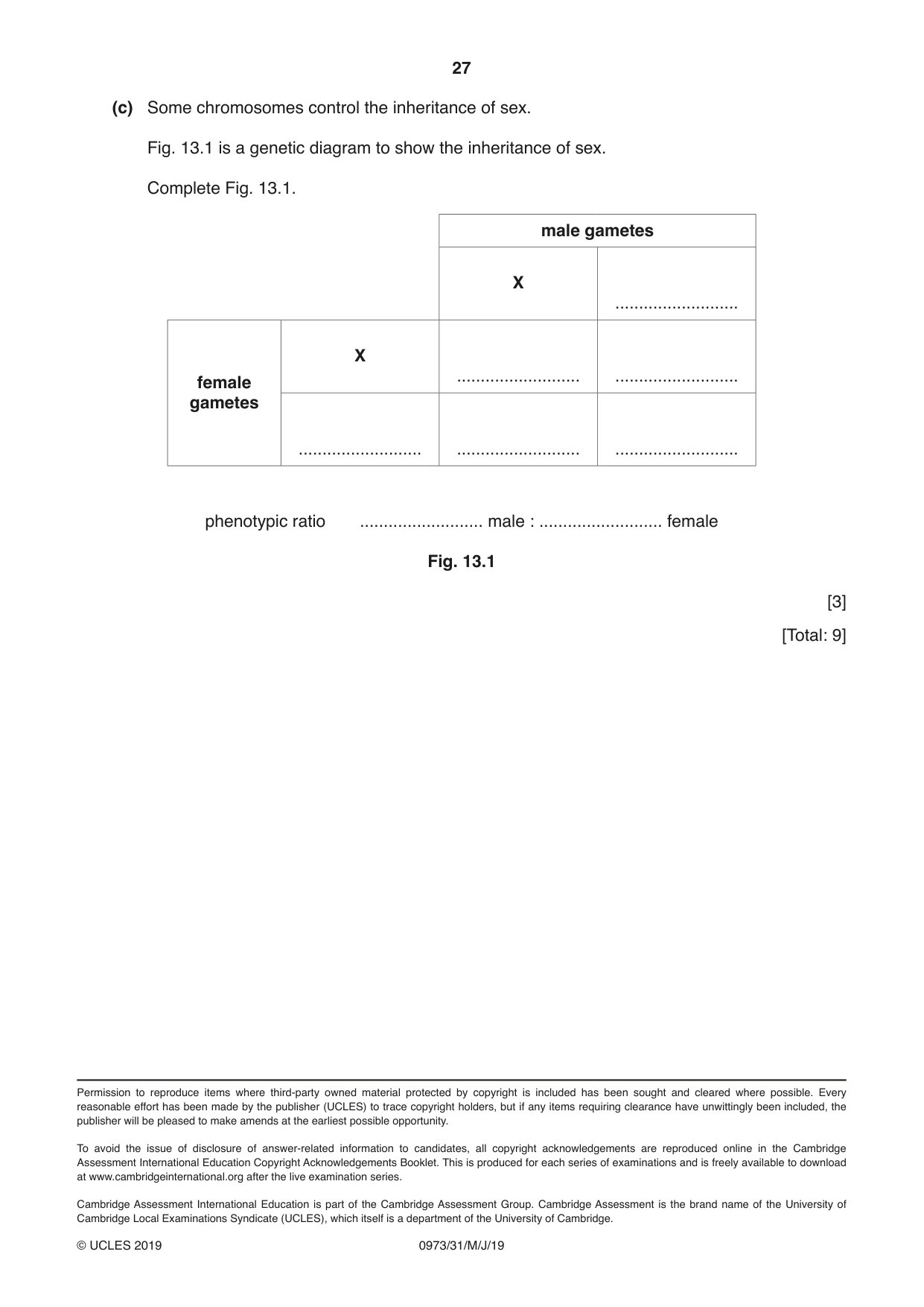Cambridge IGCSE Sciences - Co-ordinated (9-1) 0973 2019 May/June Paper 3 · Variant 1 question paper, page 27 of 28