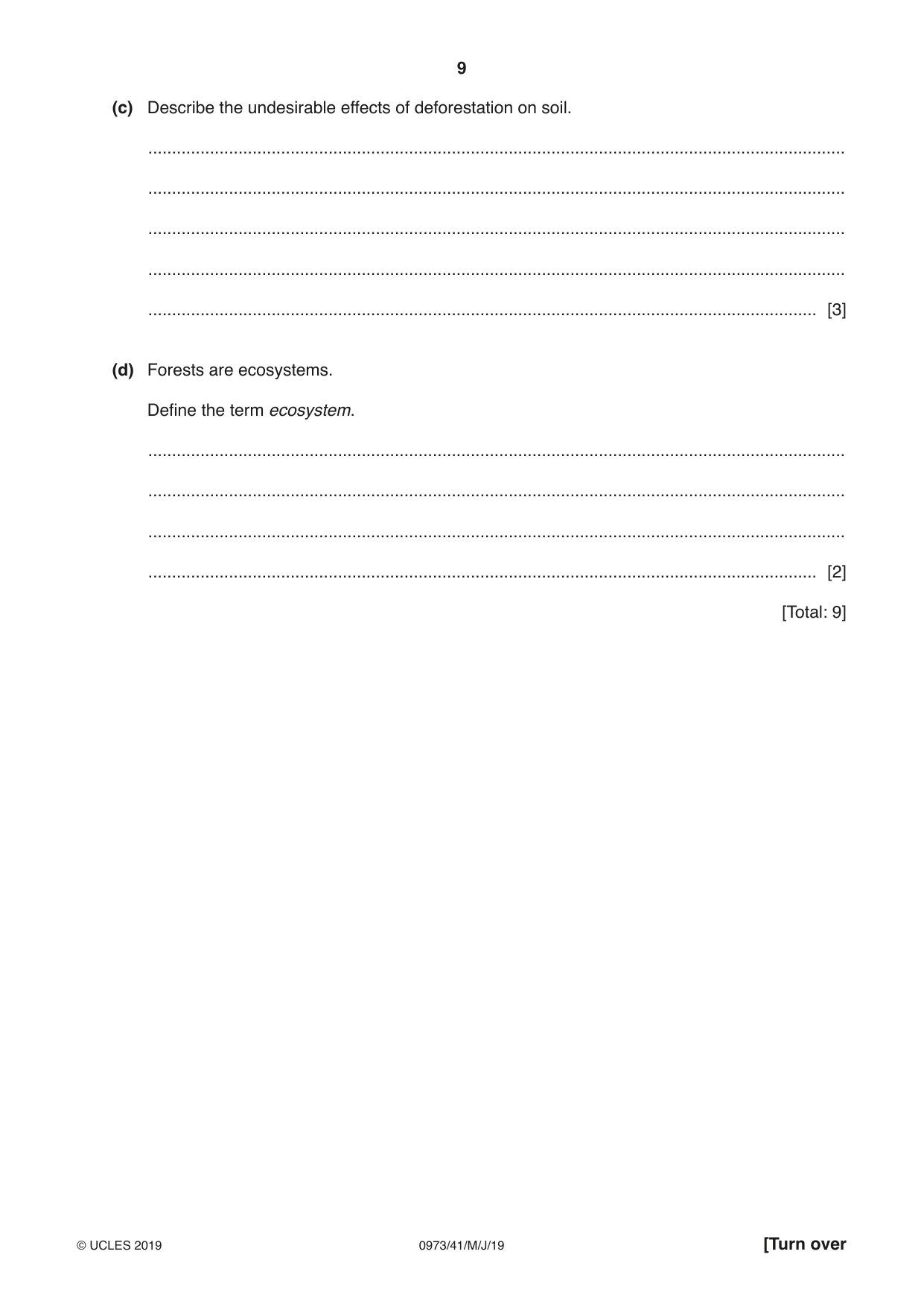 Cambridge IGCSE Sciences - Co-ordinated (9-1) 0973 2019 May/June Paper 4 · Variant 1 question paper, page 9 of 32