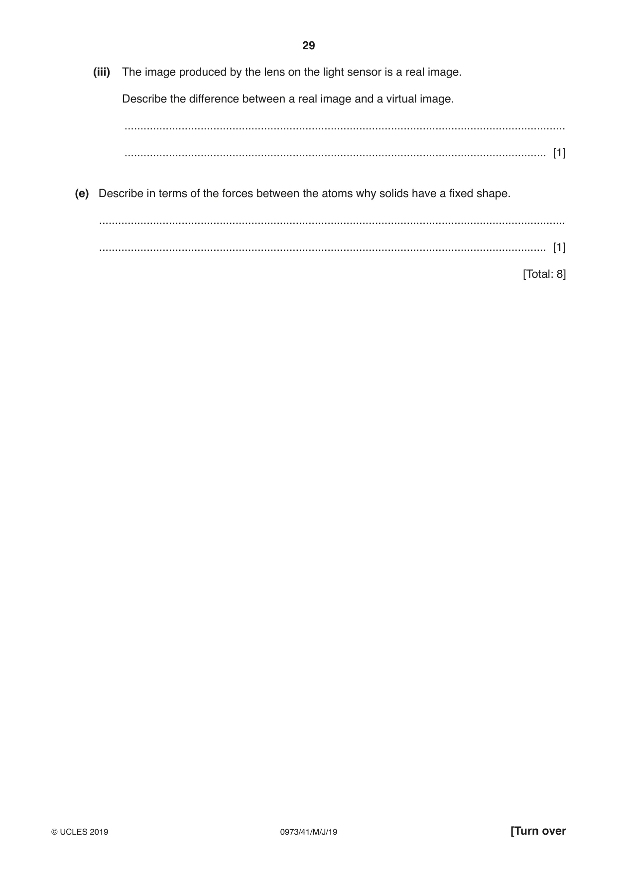 Cambridge IGCSE Sciences - Co-ordinated (9-1) 0973 2019 May/June Paper 4 · Variant 1 question paper, page 29 of 32